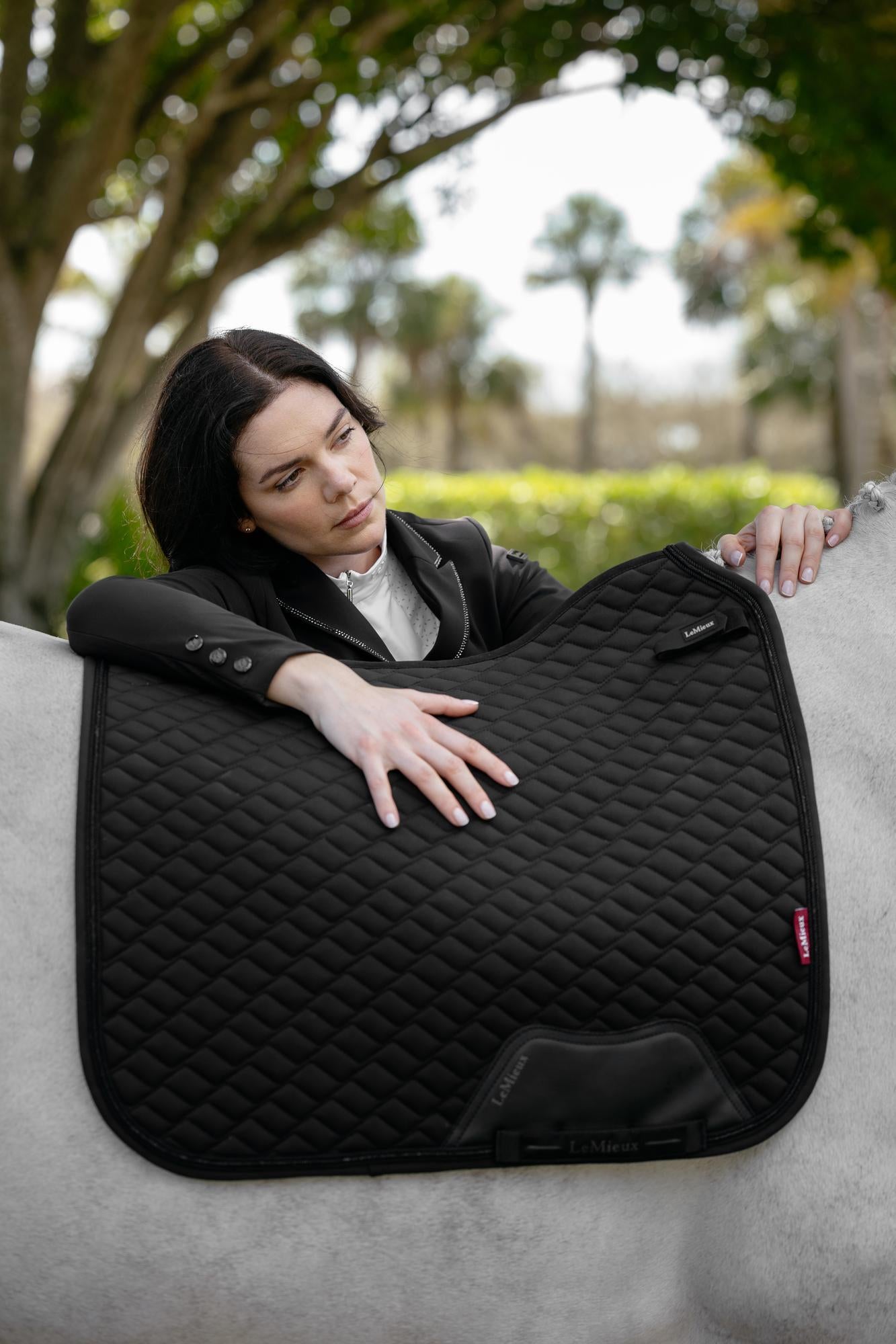 LeMieux Brilliance Dressage Saddle Pad-English Saddle Pad-LeMieux-White-Evolution Equestrian Co.