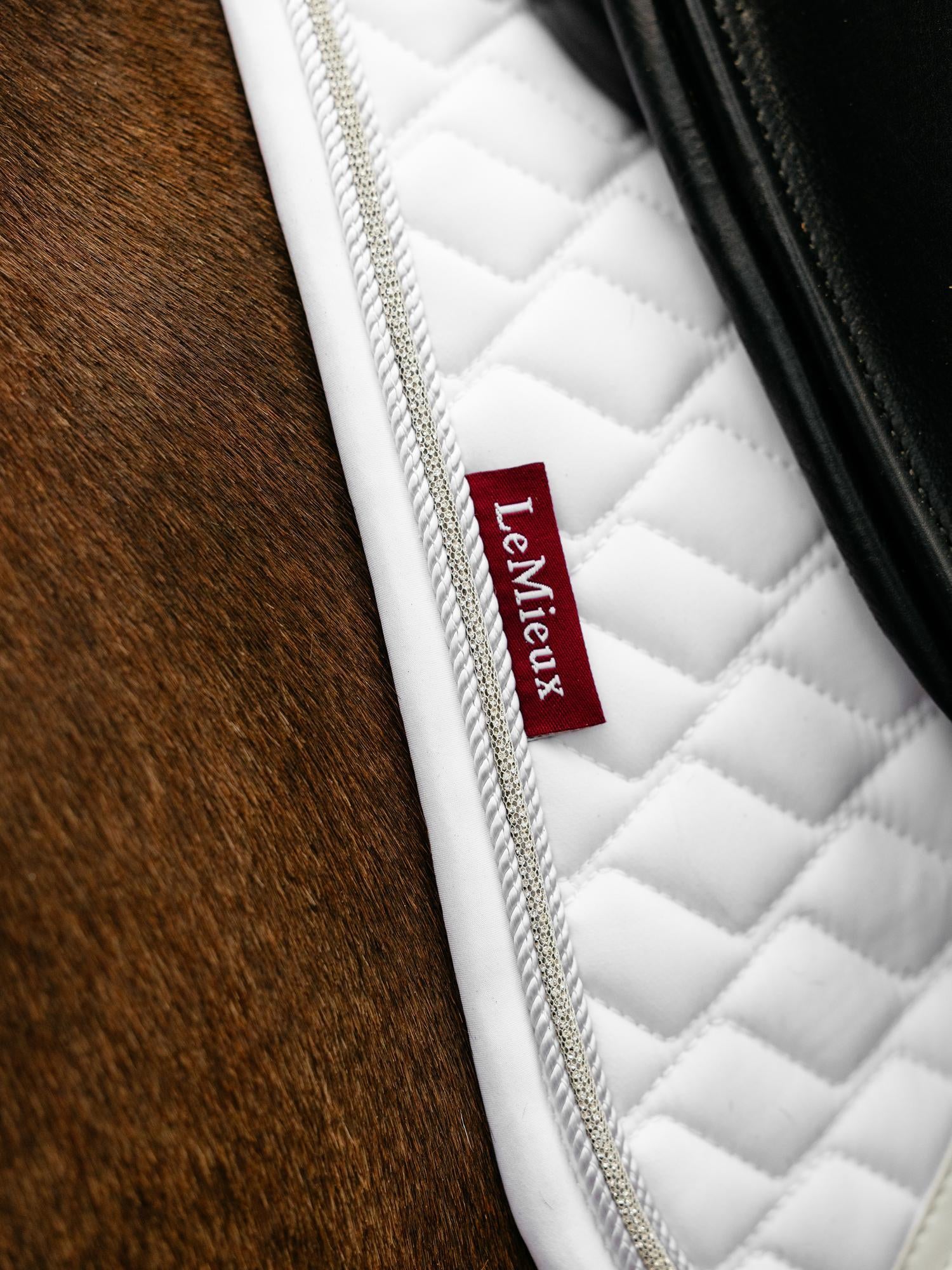 LeMieux Brilliance Dressage Saddle Pad-English Saddle Pad-LeMieux-White-Evolution Equestrian Co.