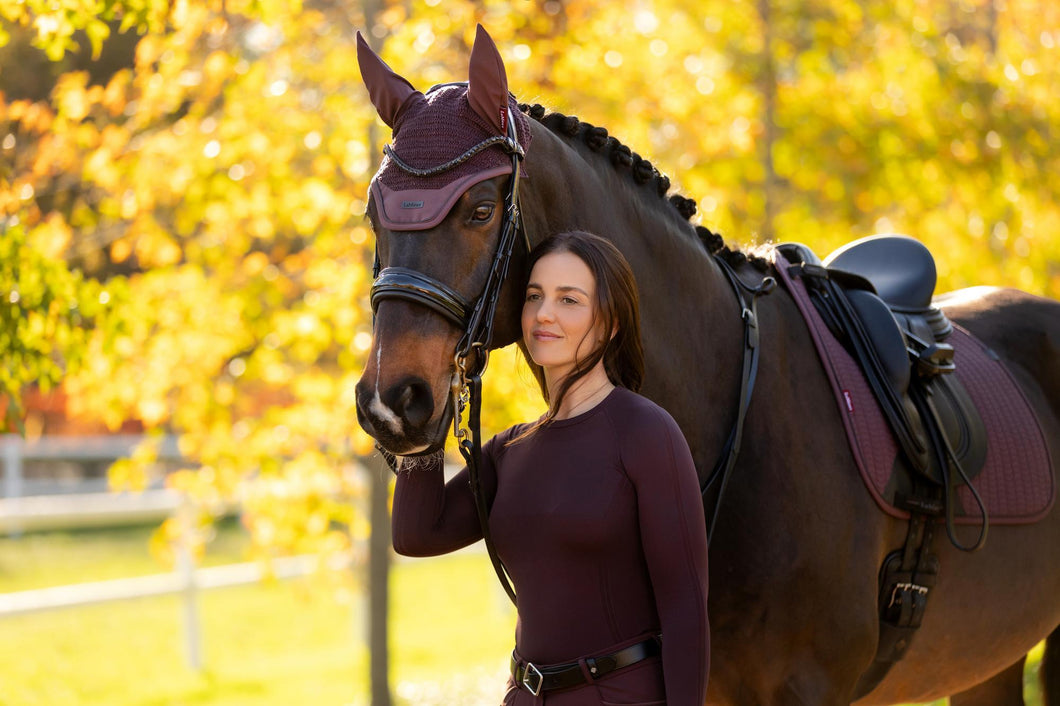 LeMieux Britney Seamless Long Sleeve Shirt Damson-Riding Shirts-LeMieux-XSmall-Evolution Equestrian Co.
