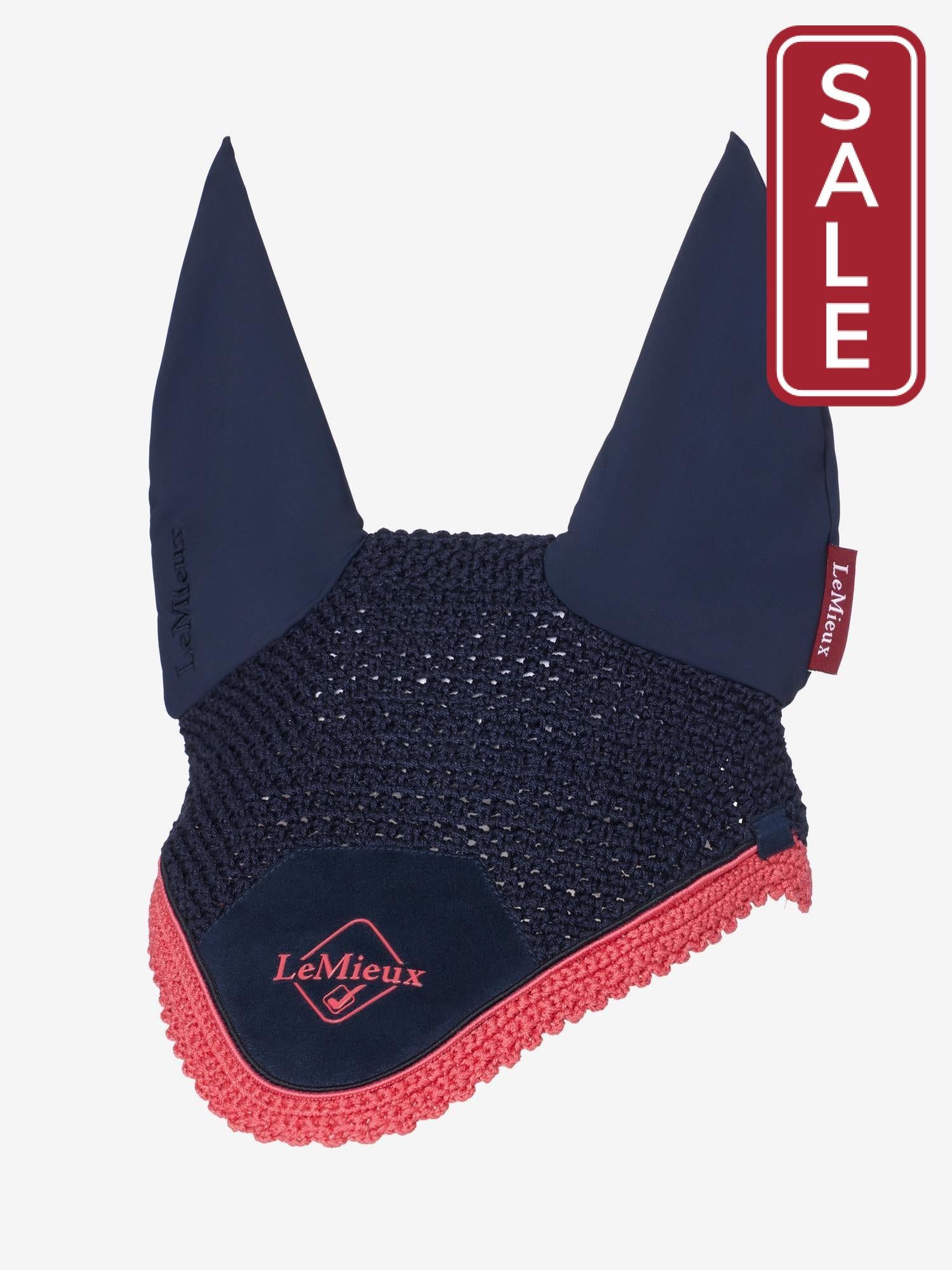 LeMieux Classic Fly Bonnet Navy Cranberry-English Accessories-LeMieux-Medium / Cob-Evolution Equestrian Co.