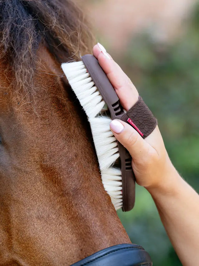LeMieux Cranberry Flexi Goat Hair Body Brush-Horse Brush-LeMieux-Evolution Equestrian Co.