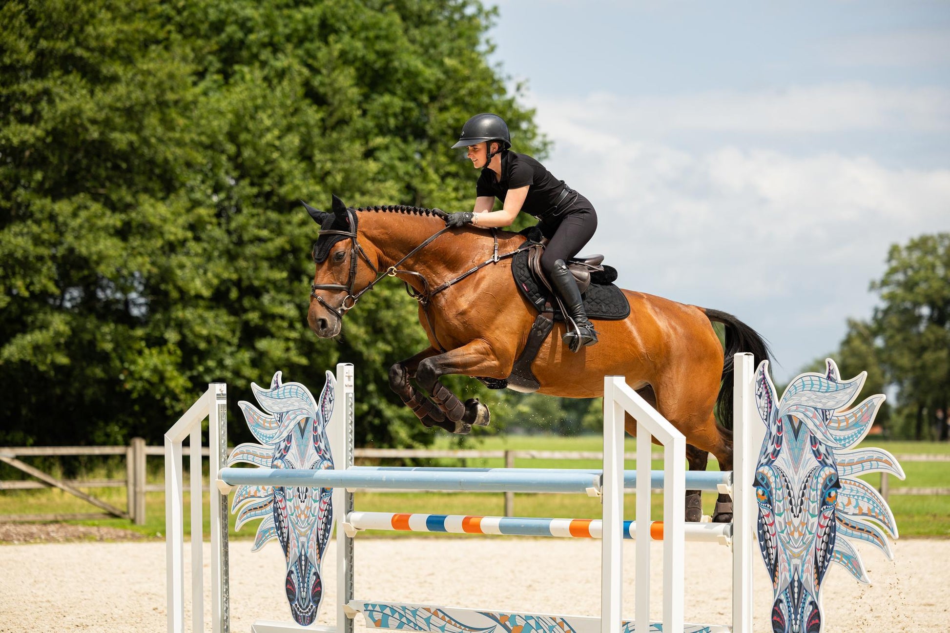 LeMieux Crystal Suede Close Contact Saddle Pad Black-English Saddle Pad-LeMieux-Evolution Equestrian Co.