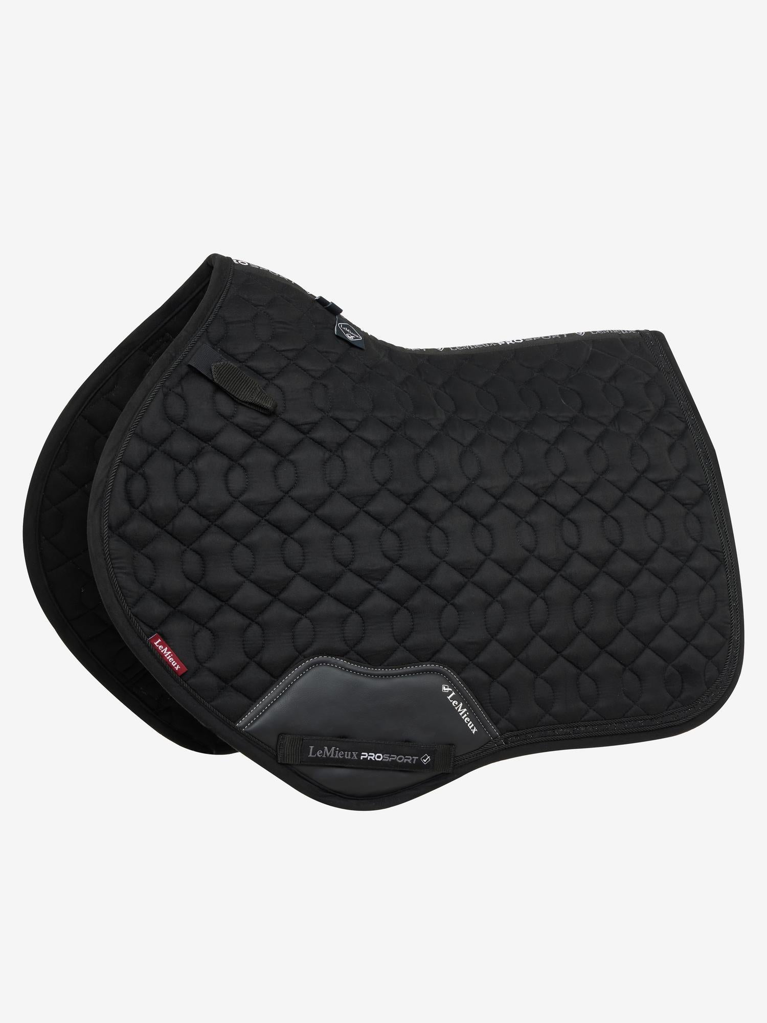LeMieux Crystal Suede Close Contact Saddle Pad Black-English Saddle Pad-LeMieux-Evolution Equestrian Co.