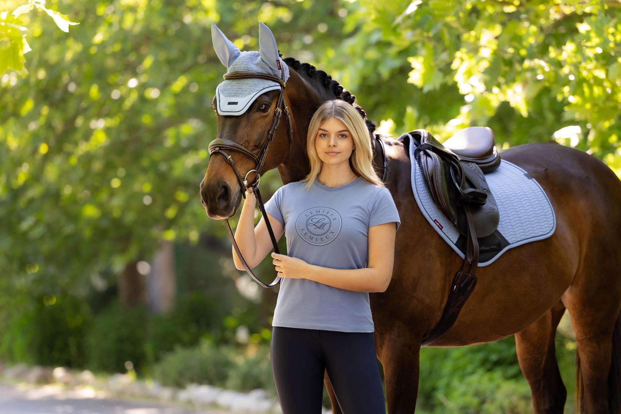 LeMieux Essence Close Contact Saddle Pad Powder Blue-English Saddle Pad-LeMieux-Small/Medium-Evolution Equestrian Co.
