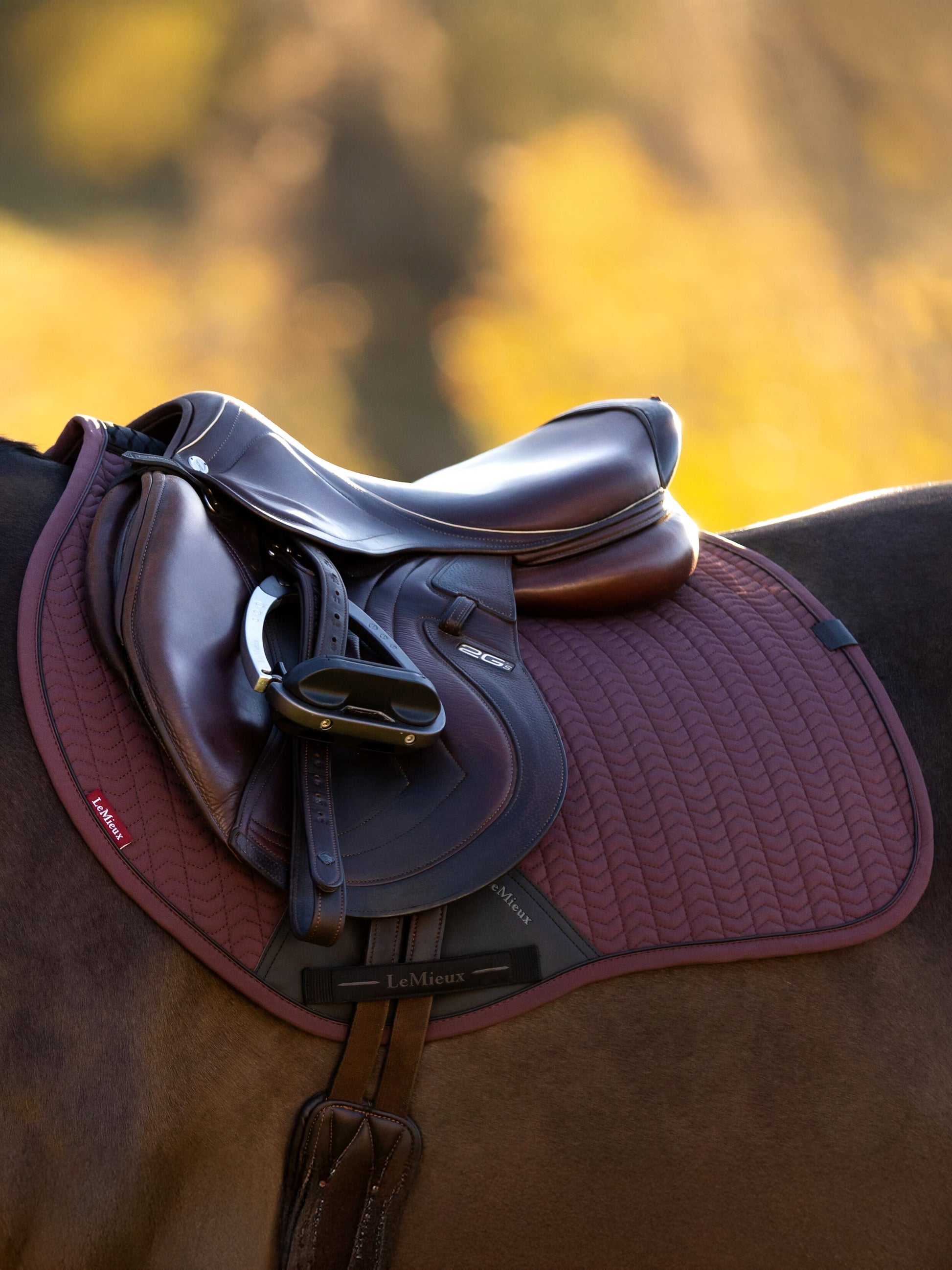 LeMieux Essence EuroJump Saddle Pad Damson-English Saddle Pad-LeMieux-Small/Medium-Evolution Equestrian Co.