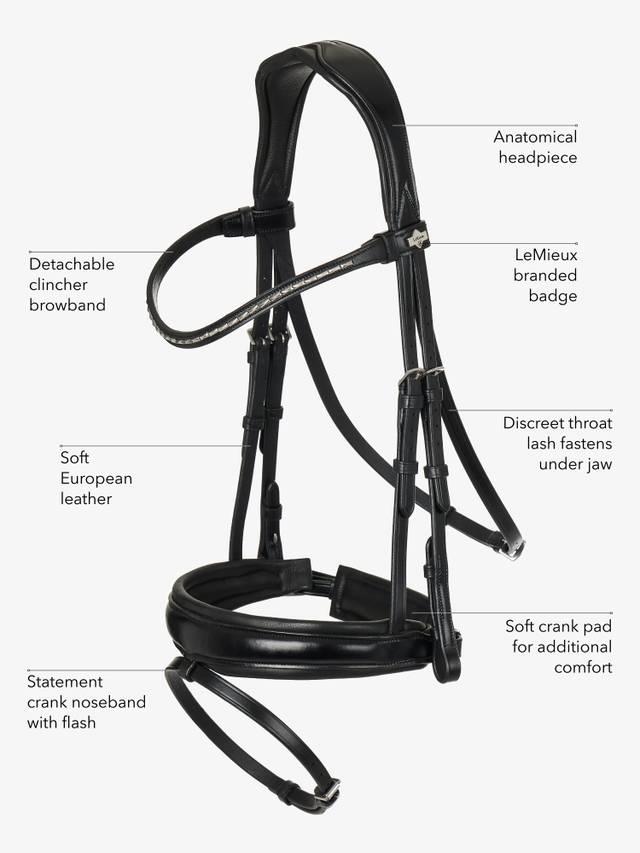 LeMieux Kudos Classic Dressage Bridle-Bridle-LeMieux-Black-Pony-Evolution Equestrian Co.