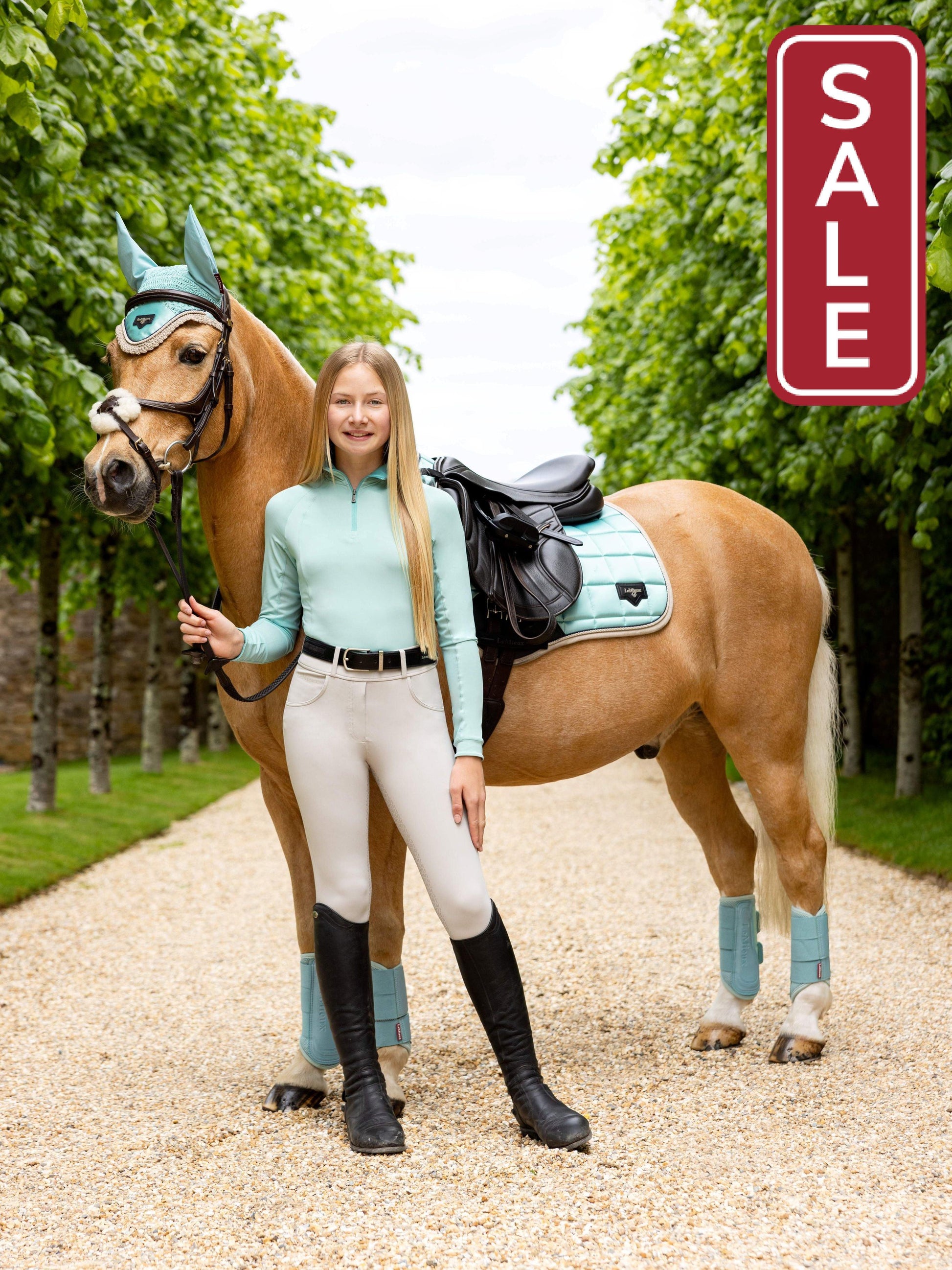 LeMieux Loire Classic Aqua GP Saddle Pad-English Saddle Pad-LeMieux-Small/Medium-Evolution Equestrian Co.