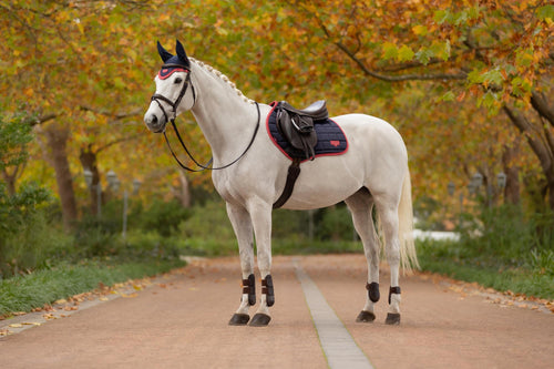 LeMieux Loire Close Contact Saddle Pad Navy Cranberry-English Saddle Pad-LeMieux-Small/Medium-Evolution Equestrian Co.