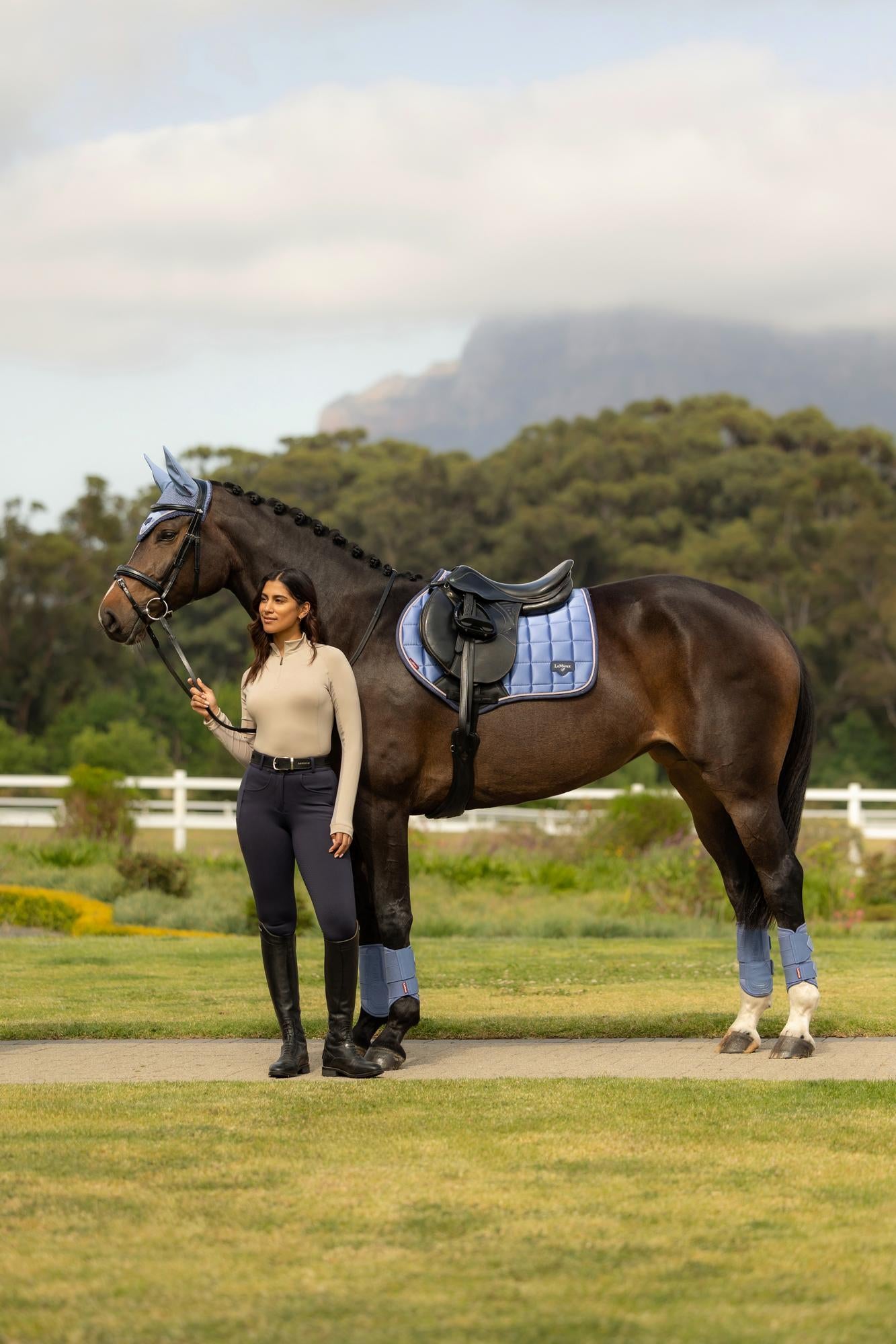 LeMieux Loire Close Contact Saddle Pad Powder Blue-English Saddle Pad-LeMieux-Small/Medium-Evolution Equestrian Co.
