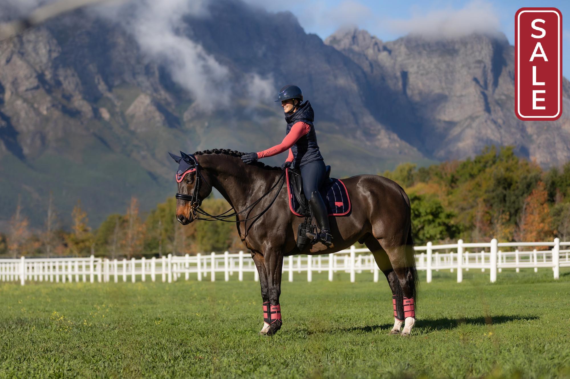 LeMieux Loire Dressage Saddle Pad Navy Cranberry-English Saddle Pad-LeMieux-Small/Medium-Evolution Equestrian Co.