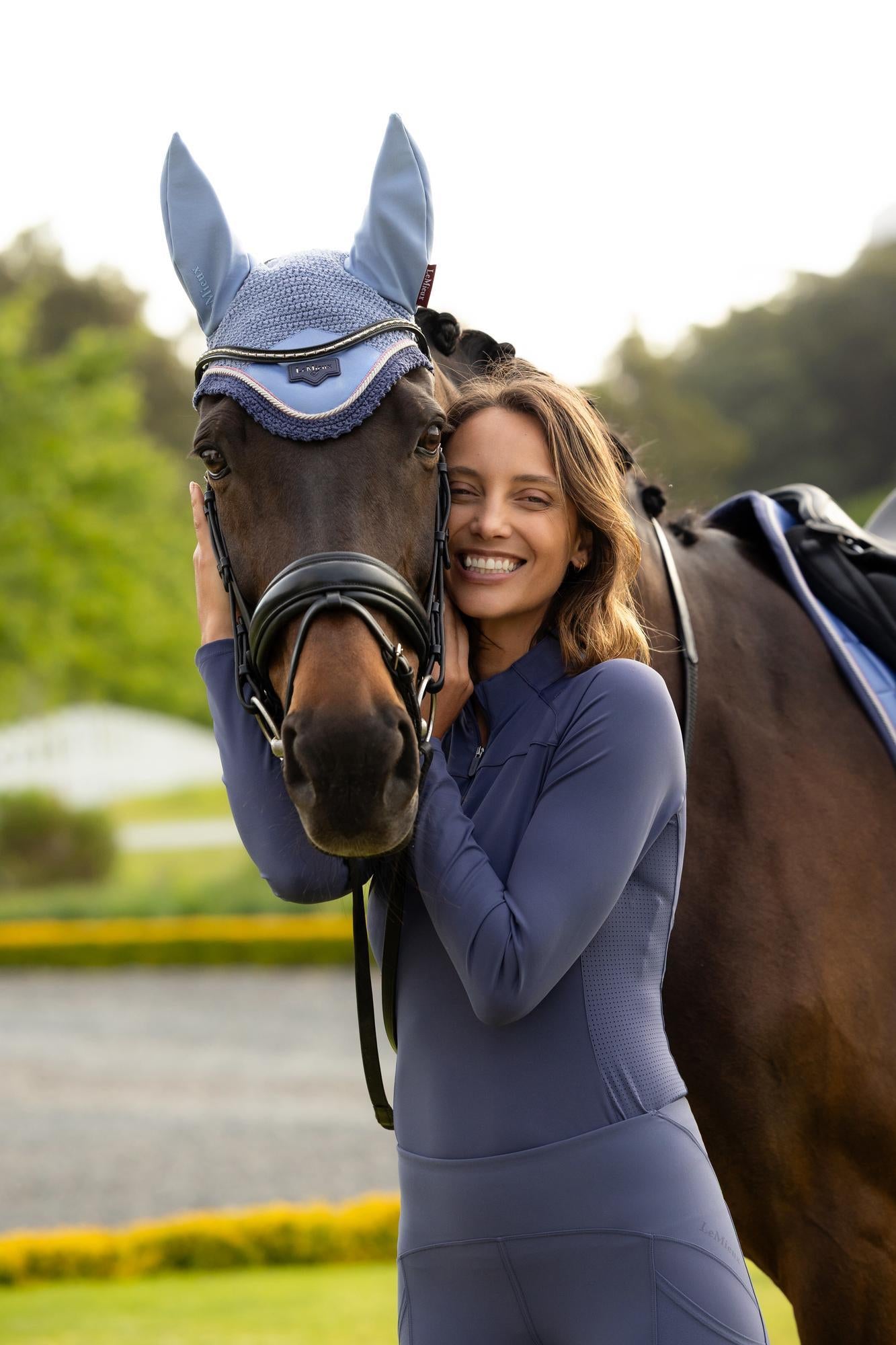 LeMieux Lorie Fly Hood Powder Blue-English Accessories-LeMieux-Medium-Evolution Equestrian Co.