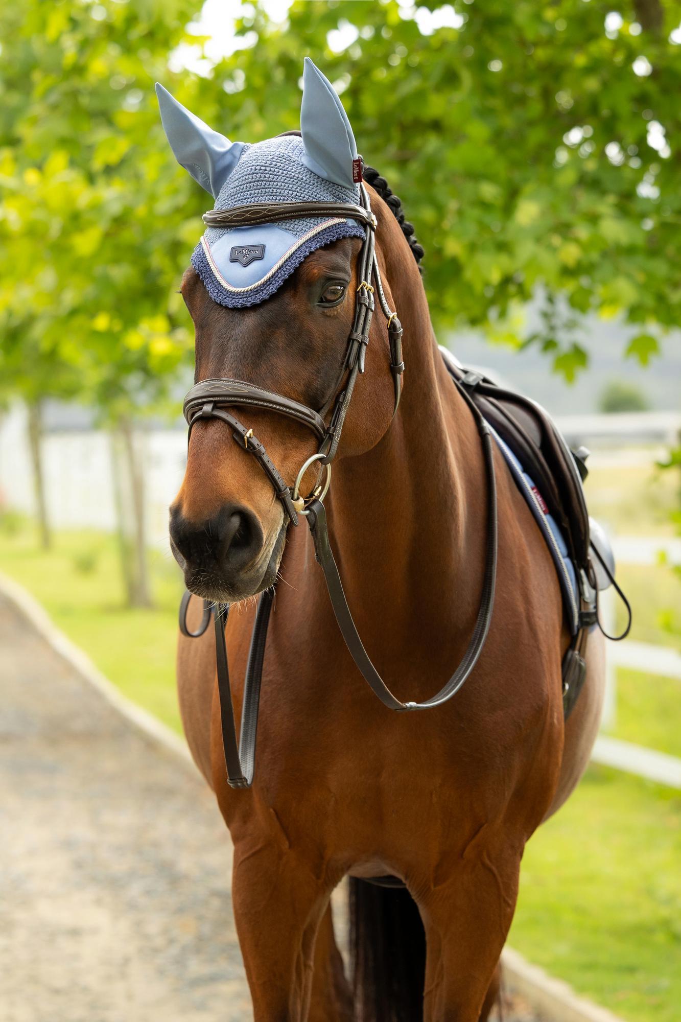 LeMieux Lorie Fly Hood Powder Blue-English Accessories-LeMieux-Medium-Evolution Equestrian Co.