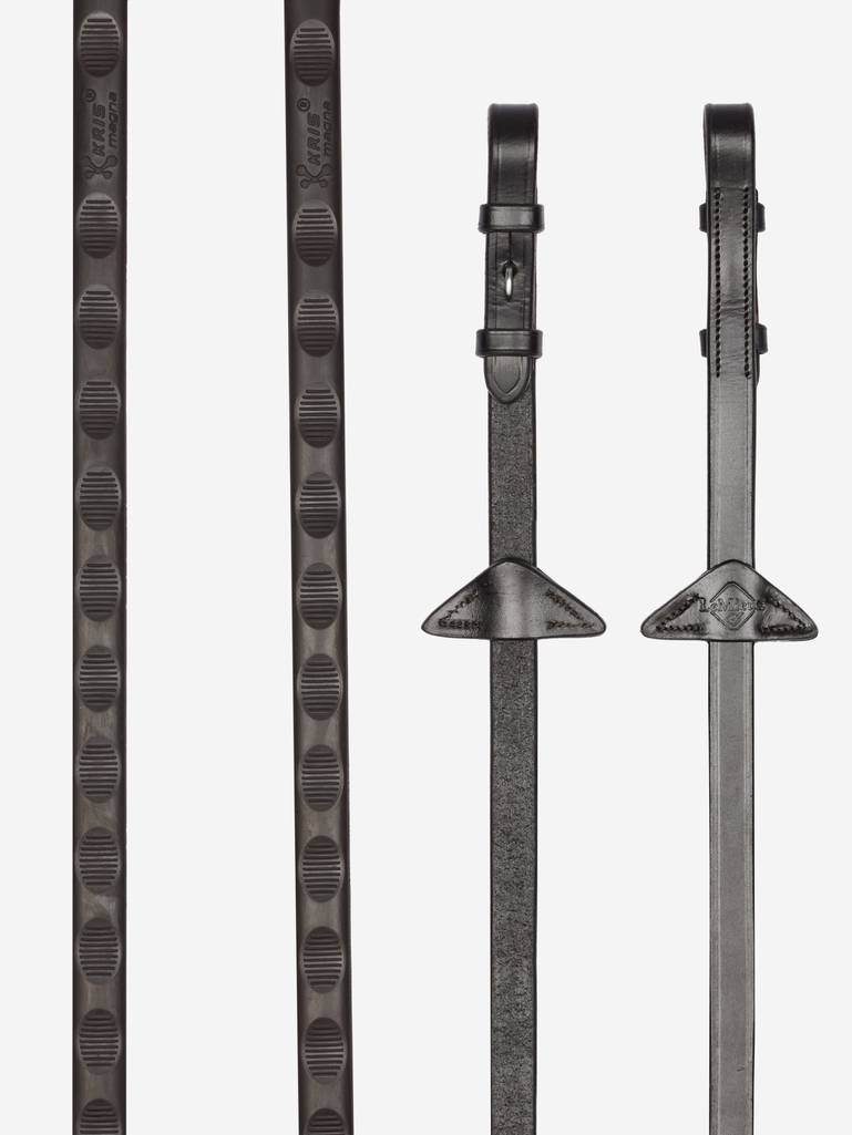 LeMieux Magna Grip Rubber Reins-Horse Tack-LeMieux-Brown/Silver-Pony-Evolution Equestrian Co.