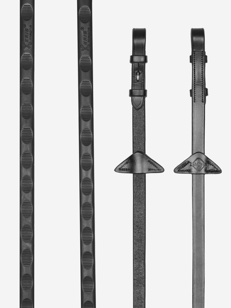 LeMieux Magna Grip Rubber Reins-Horse Tack-LeMieux-Black/Silver-Pony-Evolution Equestrian Co.