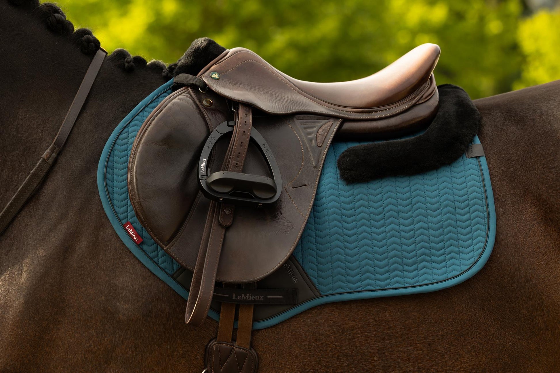 LeMieux Merino+ Essence Close Contact Saddle Pad Jungle-English Saddle Pads-LeMieux-Evolution Equestrian Co.