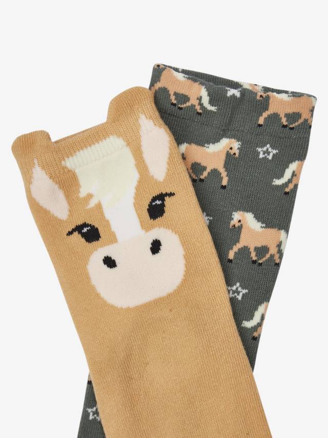 LeMieux Mini Cotton Character Socks Haflinger 2 Pack-Socks-LeMieux-Evolution Equestrian Co.