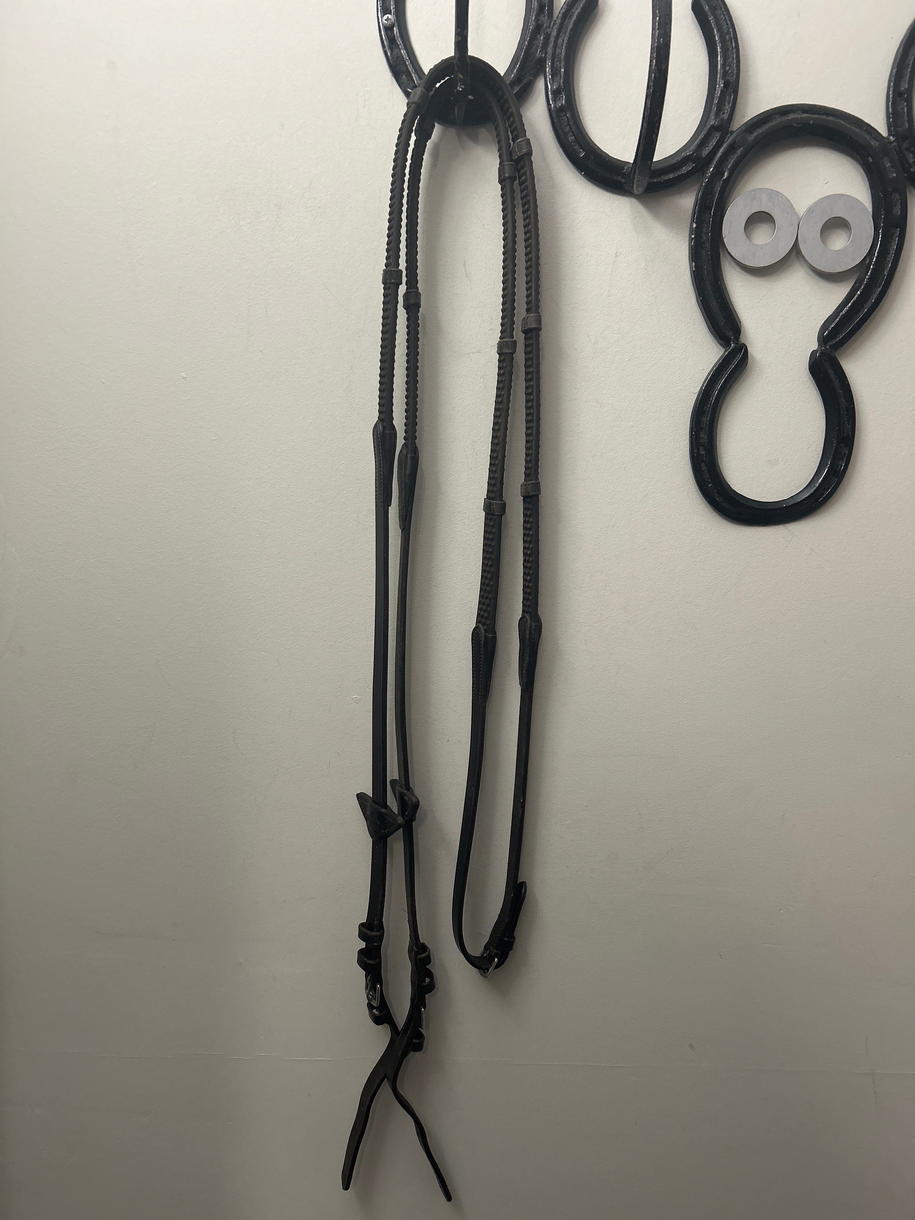 LeMieux Soft Rubber Reins with Stoppers Brown-English Reins-Consignment-Evolution Equestrian Co.