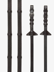 LeMieux Soft Rubber Reins with Stoppers Brown-English Reins-Consignment-Evolution Equestrian Co.