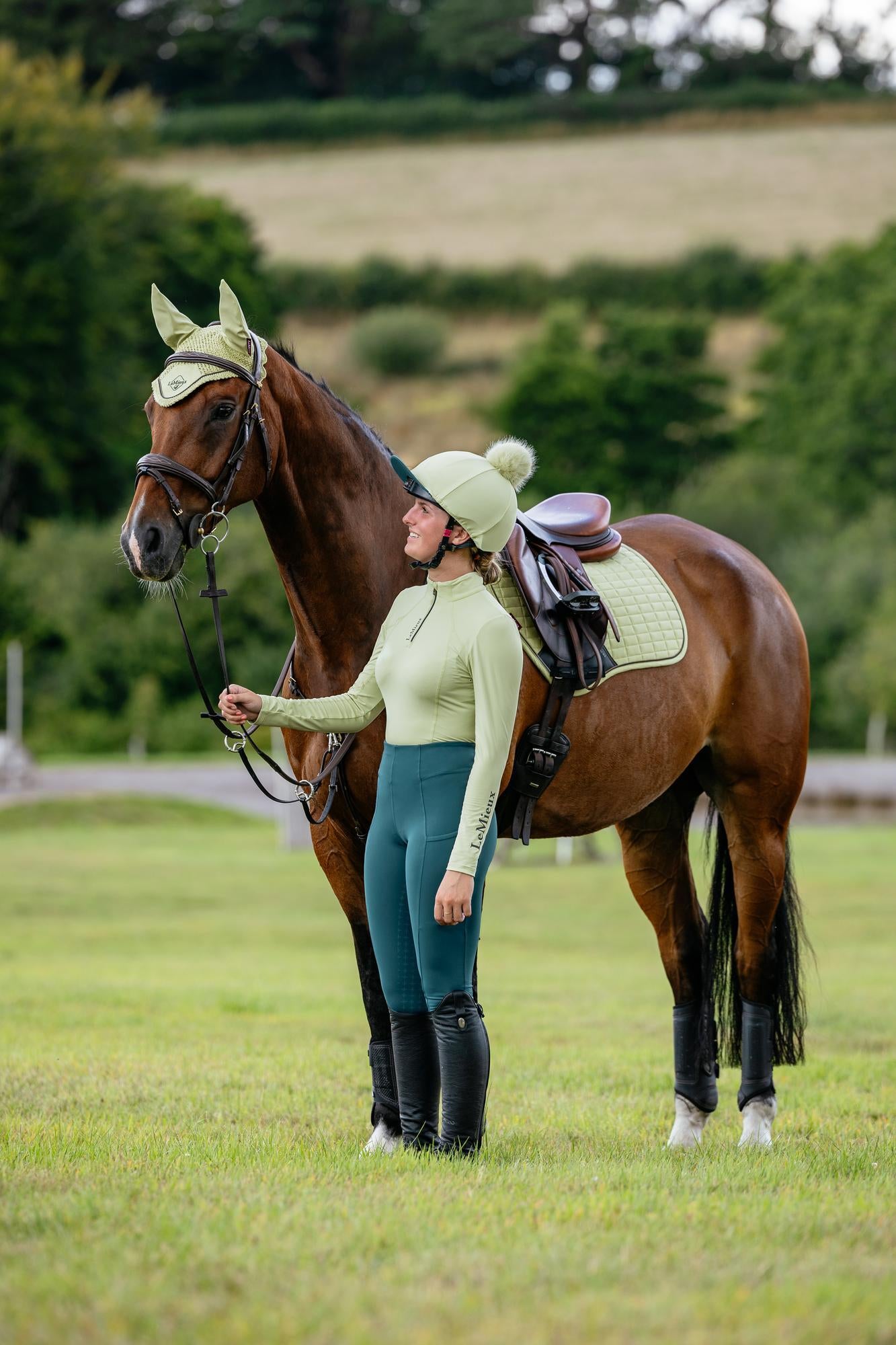 LeMieux Suede Close Contact Saddle Pad Macaron-English Saddle Pad-LeMieux-Evolution Equestrian Co.