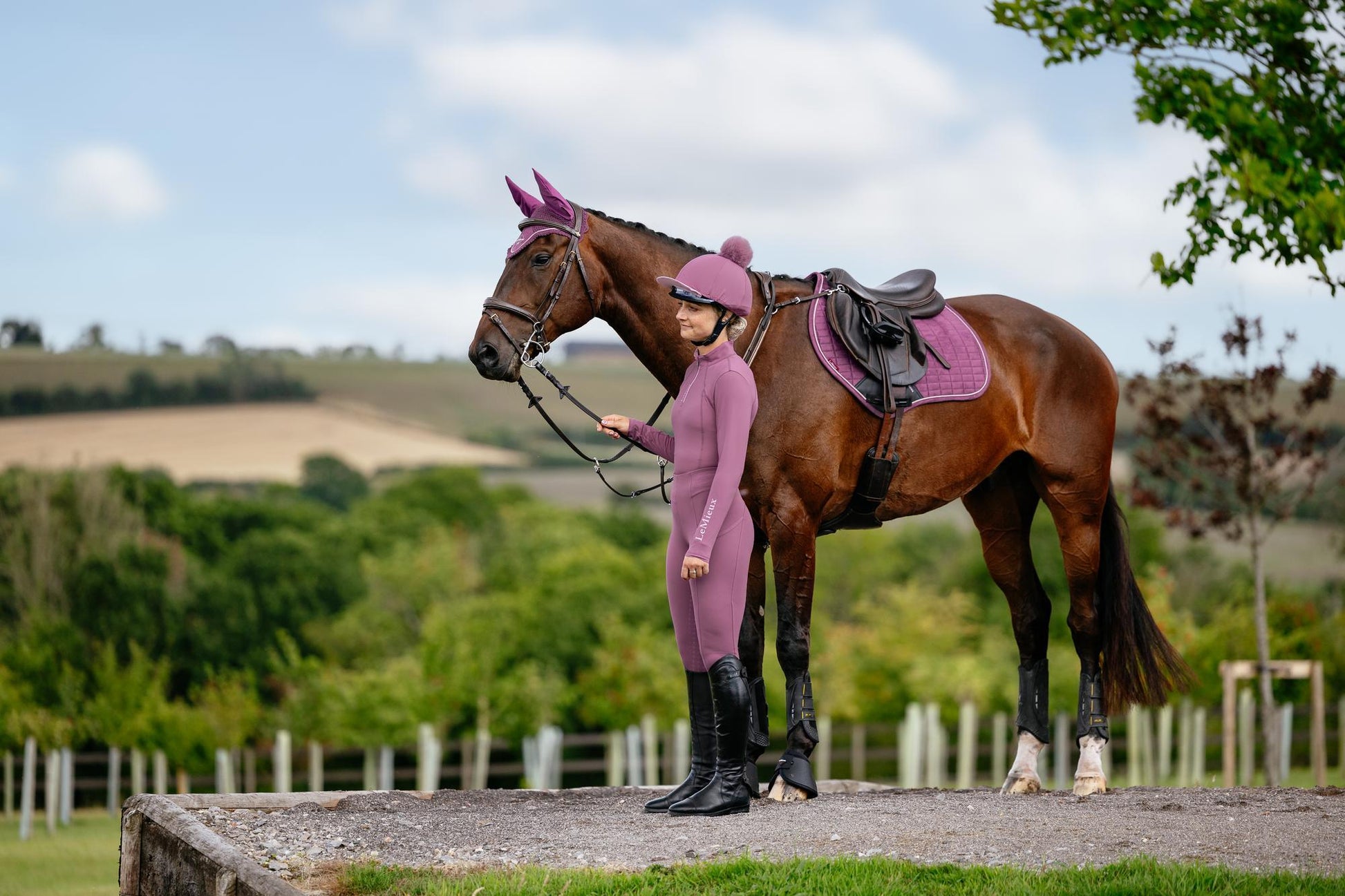 LeMieux Suede Close Contact Saddle Pad Mallow-English Saddle Pad-LeMieux-Evolution Equestrian Co.