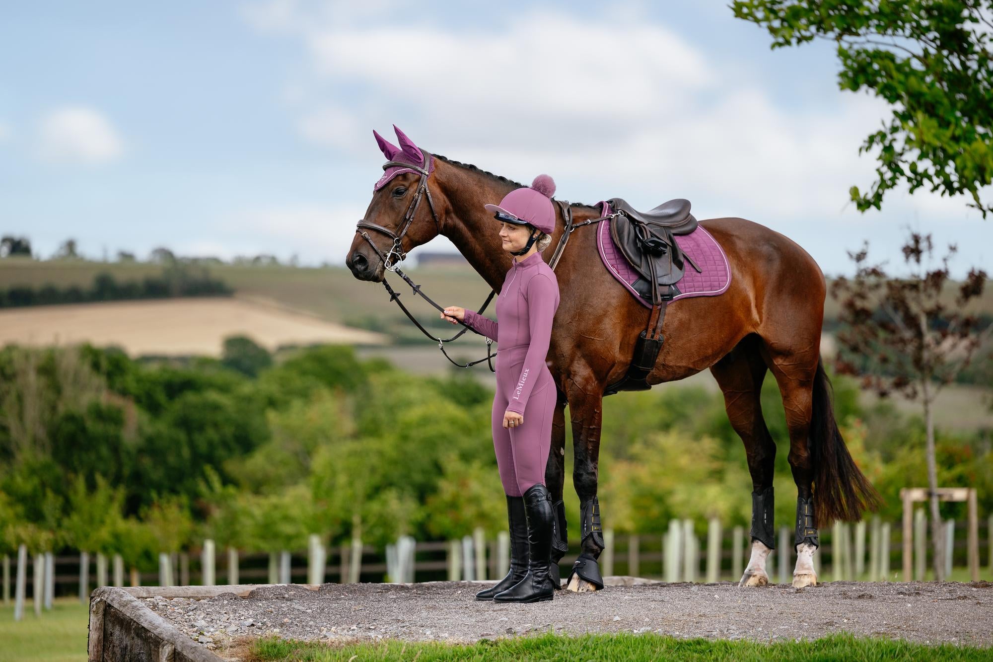 LeMieux Suede Close Contact Saddle Pad Mallow-English Saddle Pad-LeMieux-Evolution Equestrian Co.