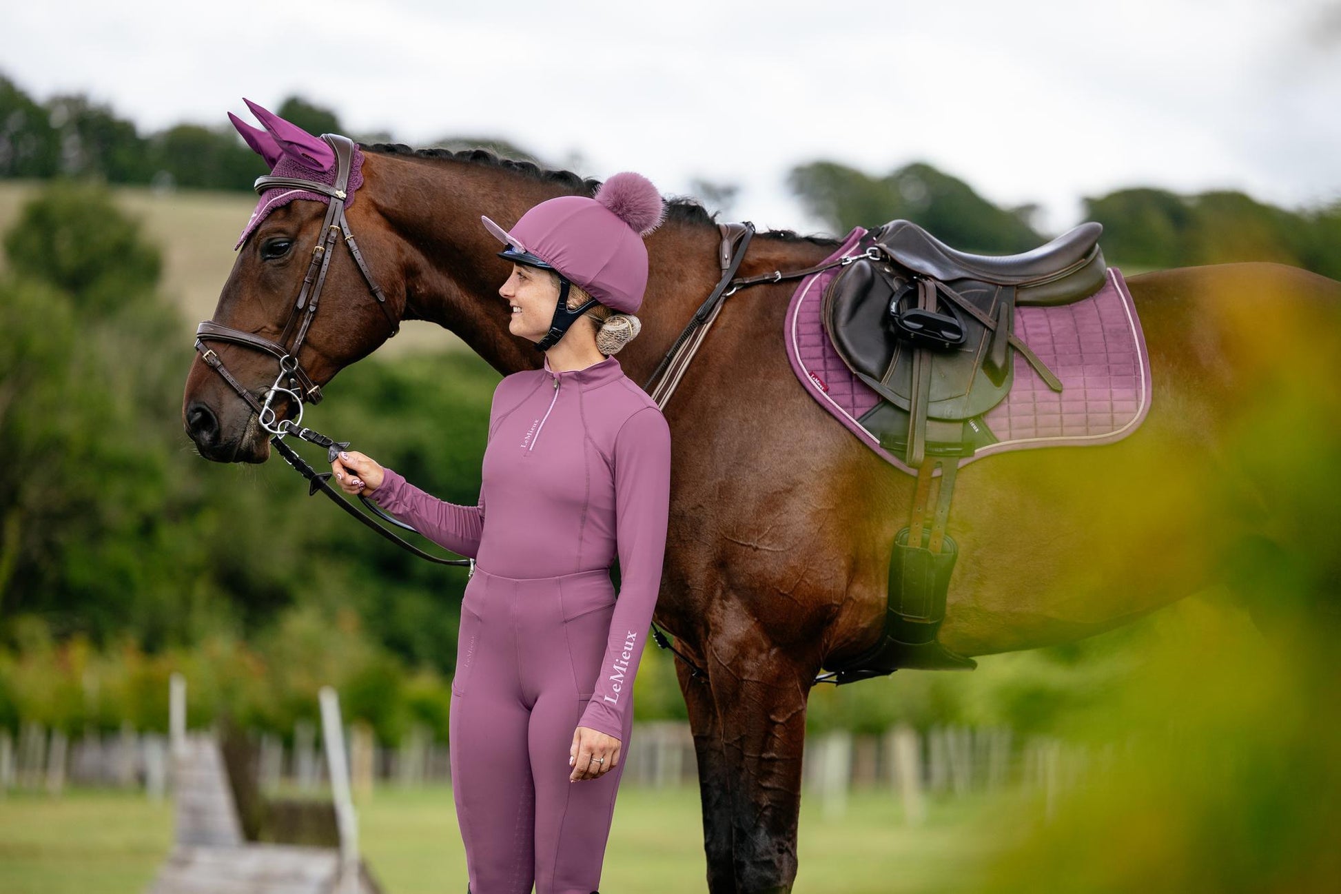 LeMieux Suede Close Contact Saddle Pad Mallow-English Saddle Pad-LeMieux-Evolution Equestrian Co.