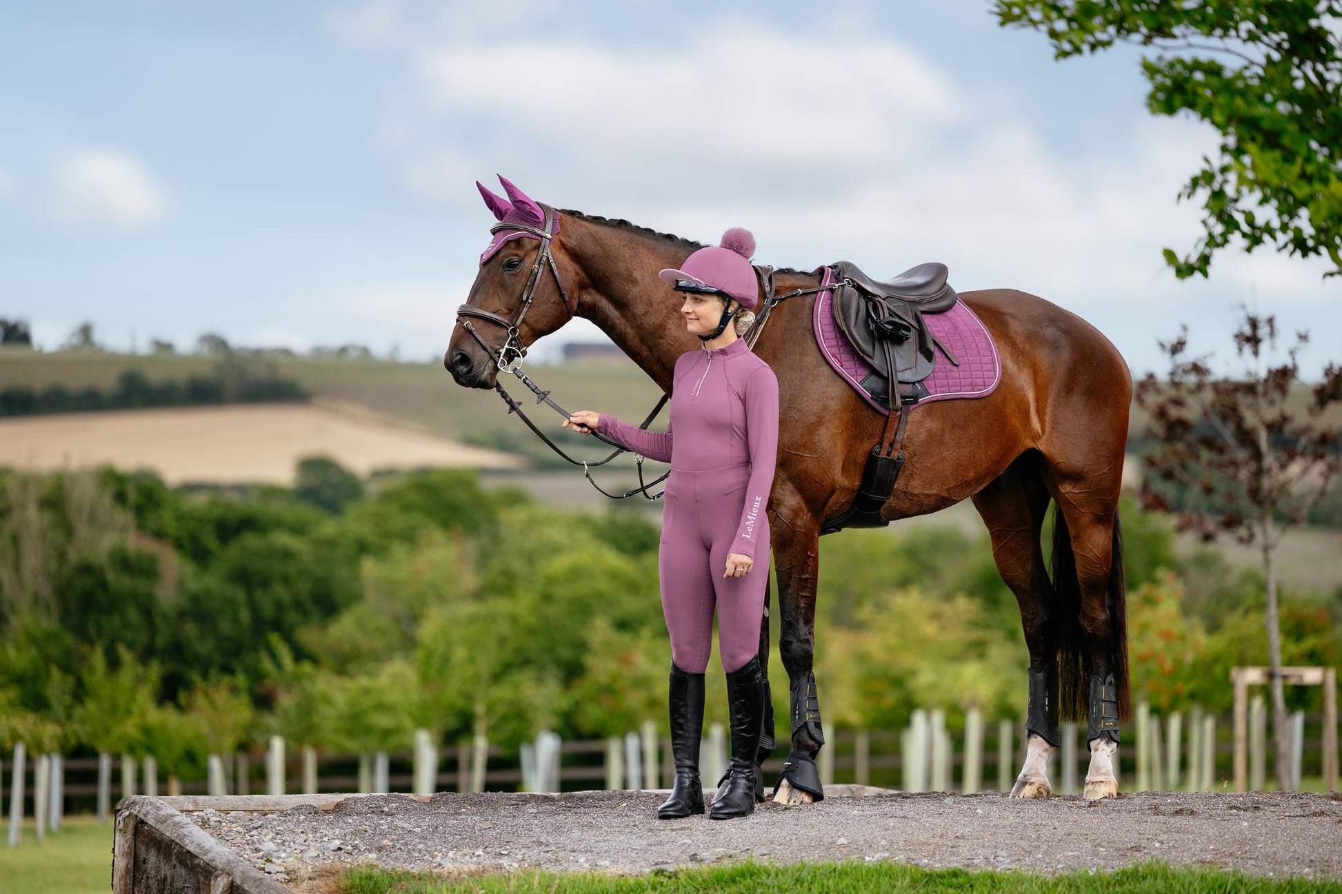 LeMieux Suede Close Contact Saddle Pad Mallow-English Saddle Pad-LeMieux-Evolution Equestrian Co.
