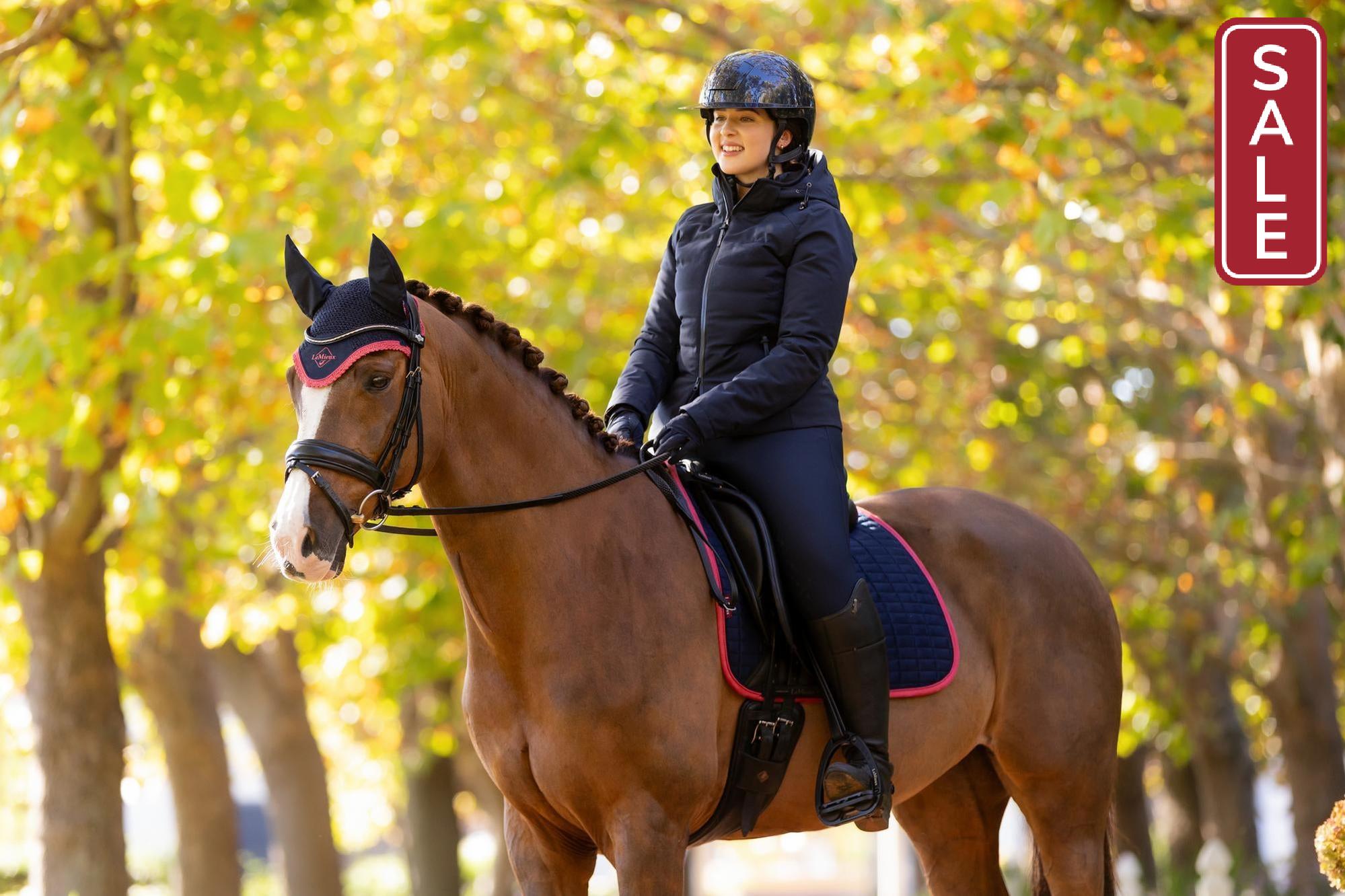 LeMieux Suede Dressage Saddle Pad Navy Cranberry-Dressage Saddle Pad-LeMieux-Small / Medium-Evolution Equestrian Co.
