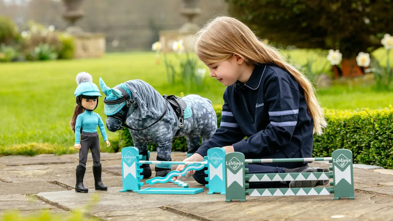 LeMieux Toy Pony Jump Set Azure/Sage/White-Toys-LeMieux-Evolution Equestrian Co.