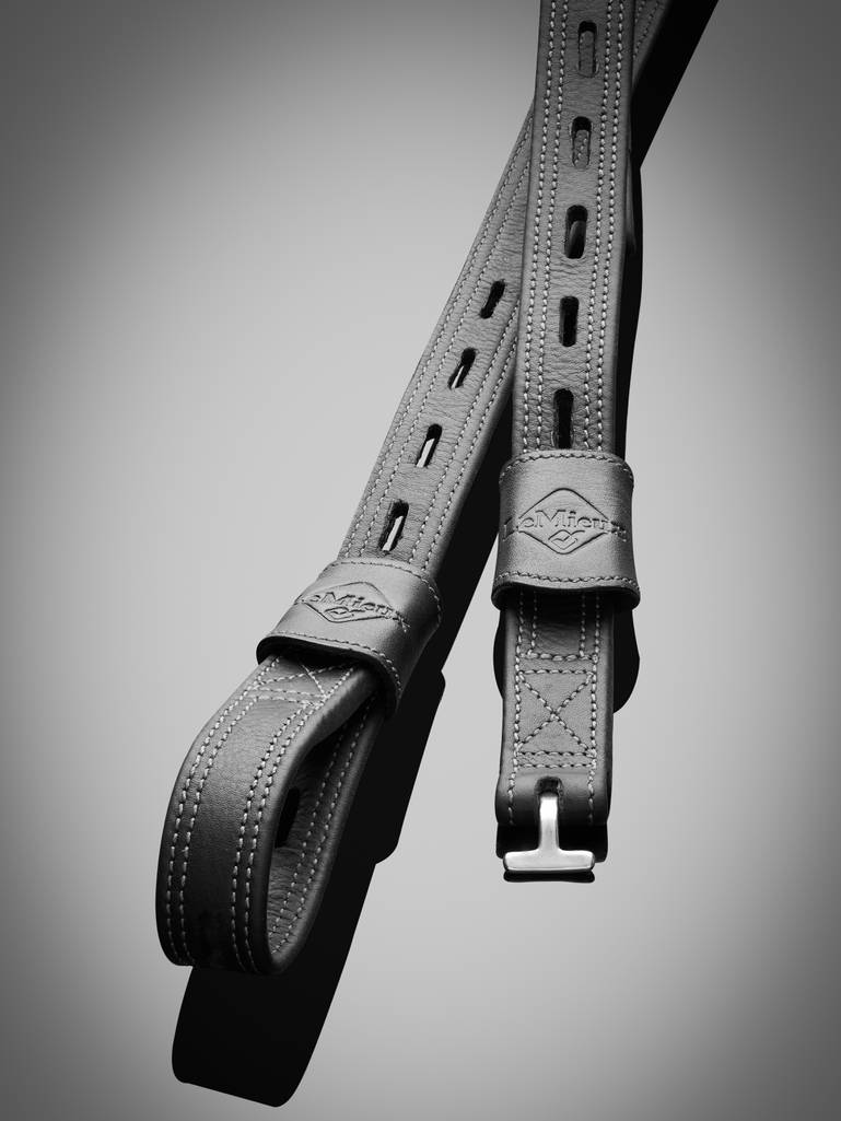 LeMieux Vector Close Contact Stirrup Leathers-English Tack-LeMieux-24"-Black-Evolution Equestrian Co.
