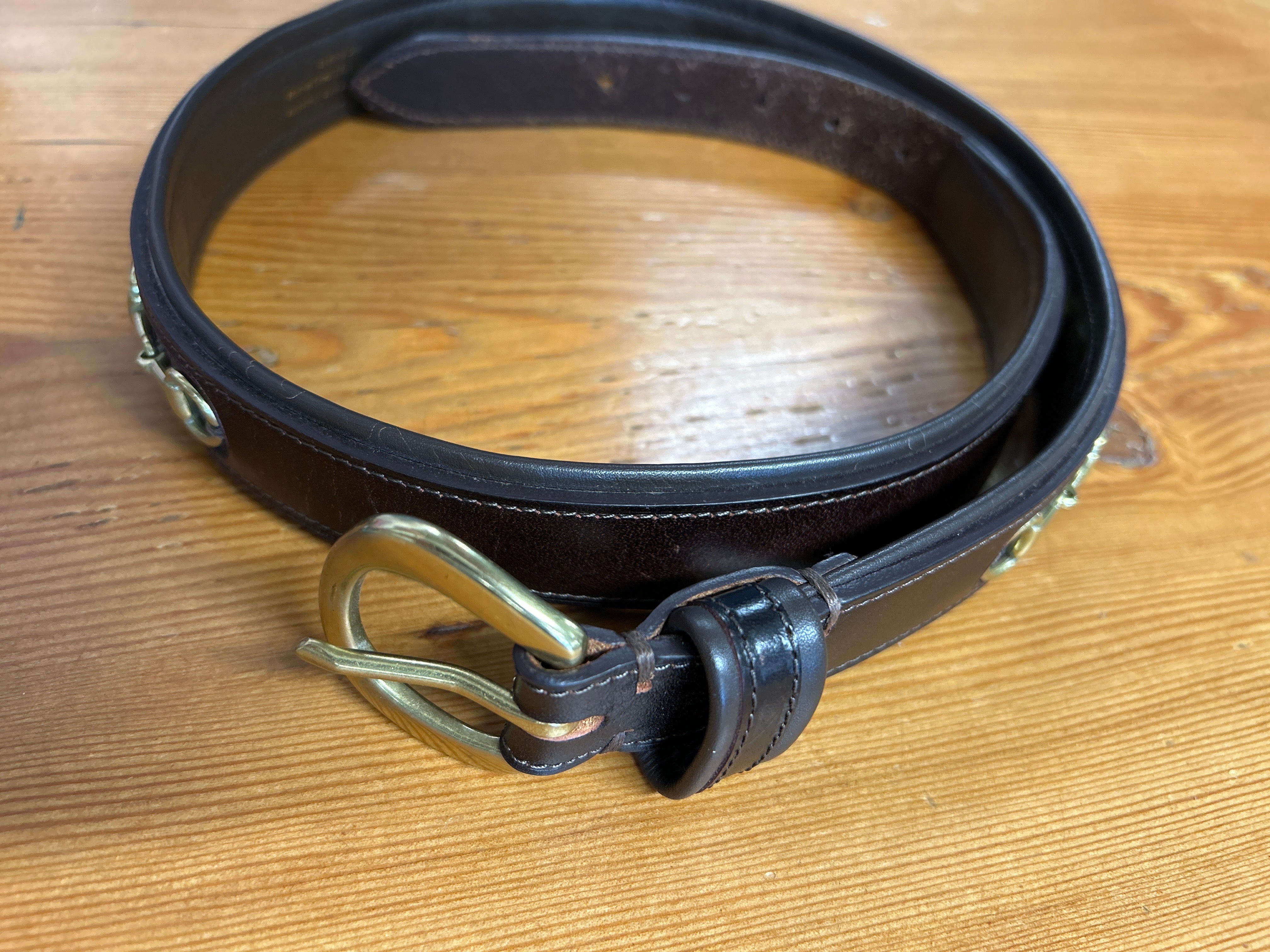 Leather Belt Decorative Bits Brown XL-Belt-Consignment-Evolution Equestrian Co.