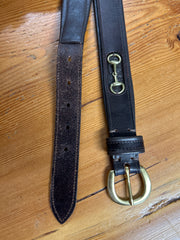 Leather Belt Decorative Bits Brown XL-Belt-Consignment-Evolution Equestrian Co.