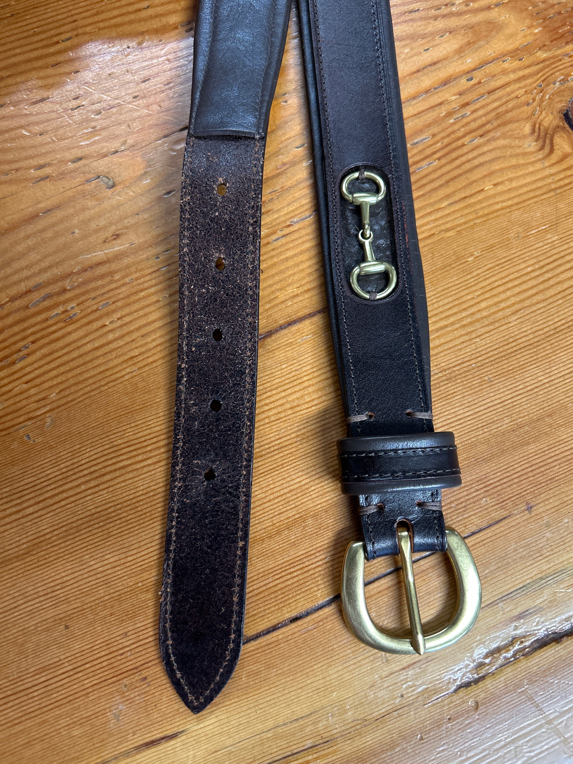 Leather Belt Decorative Bits Brown XL-Belt-Consignment-Evolution Equestrian Co.