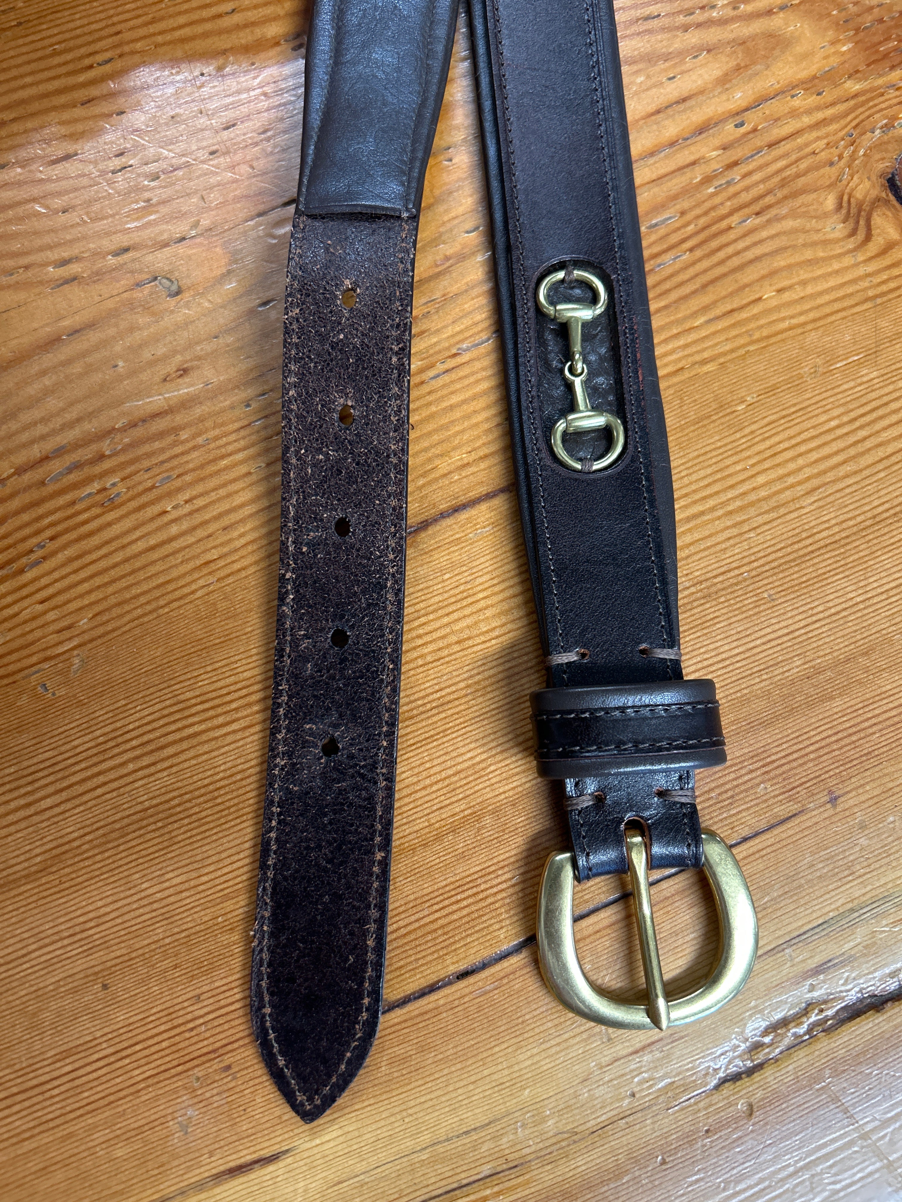 Leather Belt Decorative Bits Brown XL-Belt-Consignment-Evolution Equestrian Co.