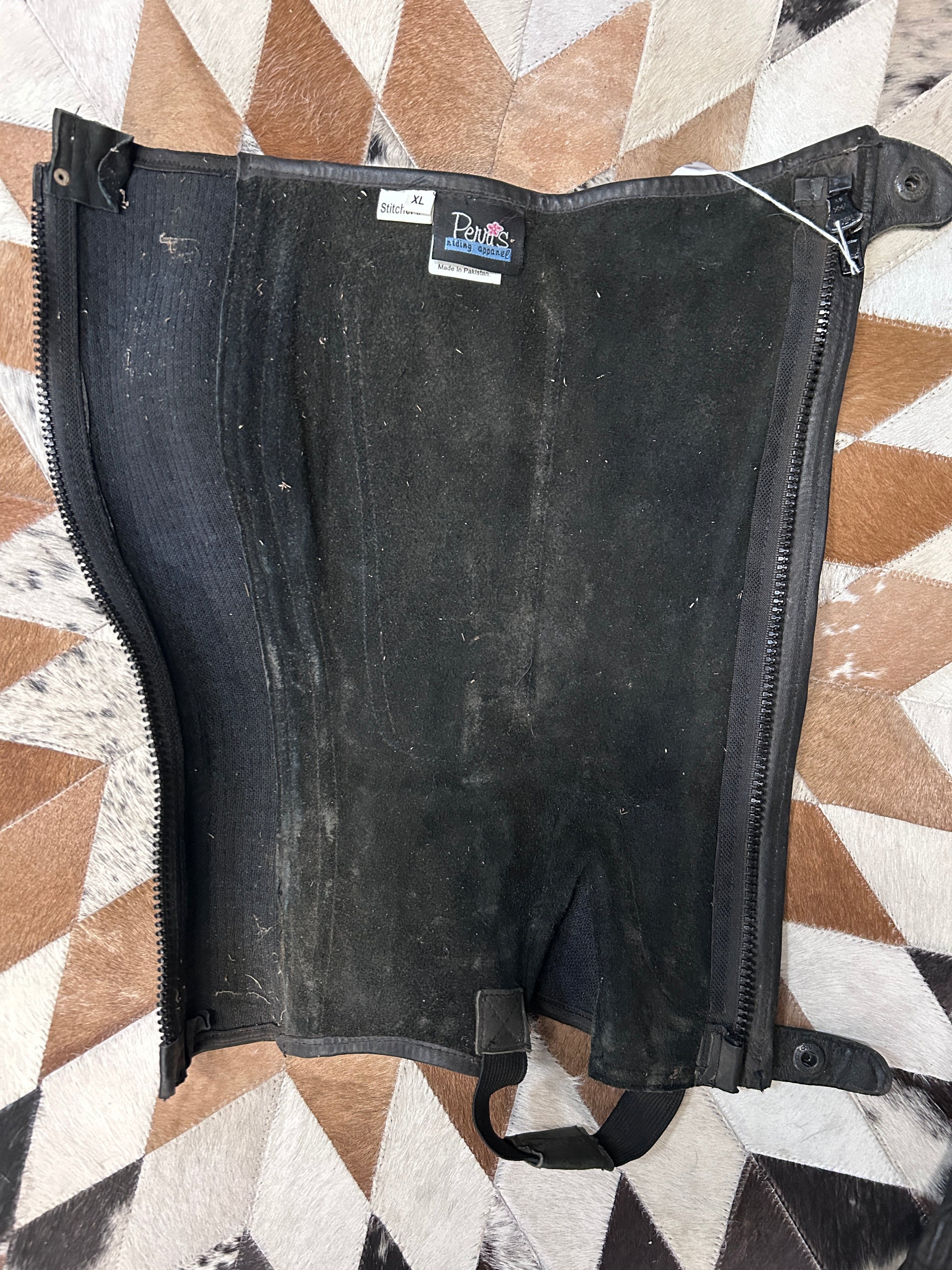 Leather Half Chaps Black XL-Half Chaps-Consignment-Evolution Equestrian Co.