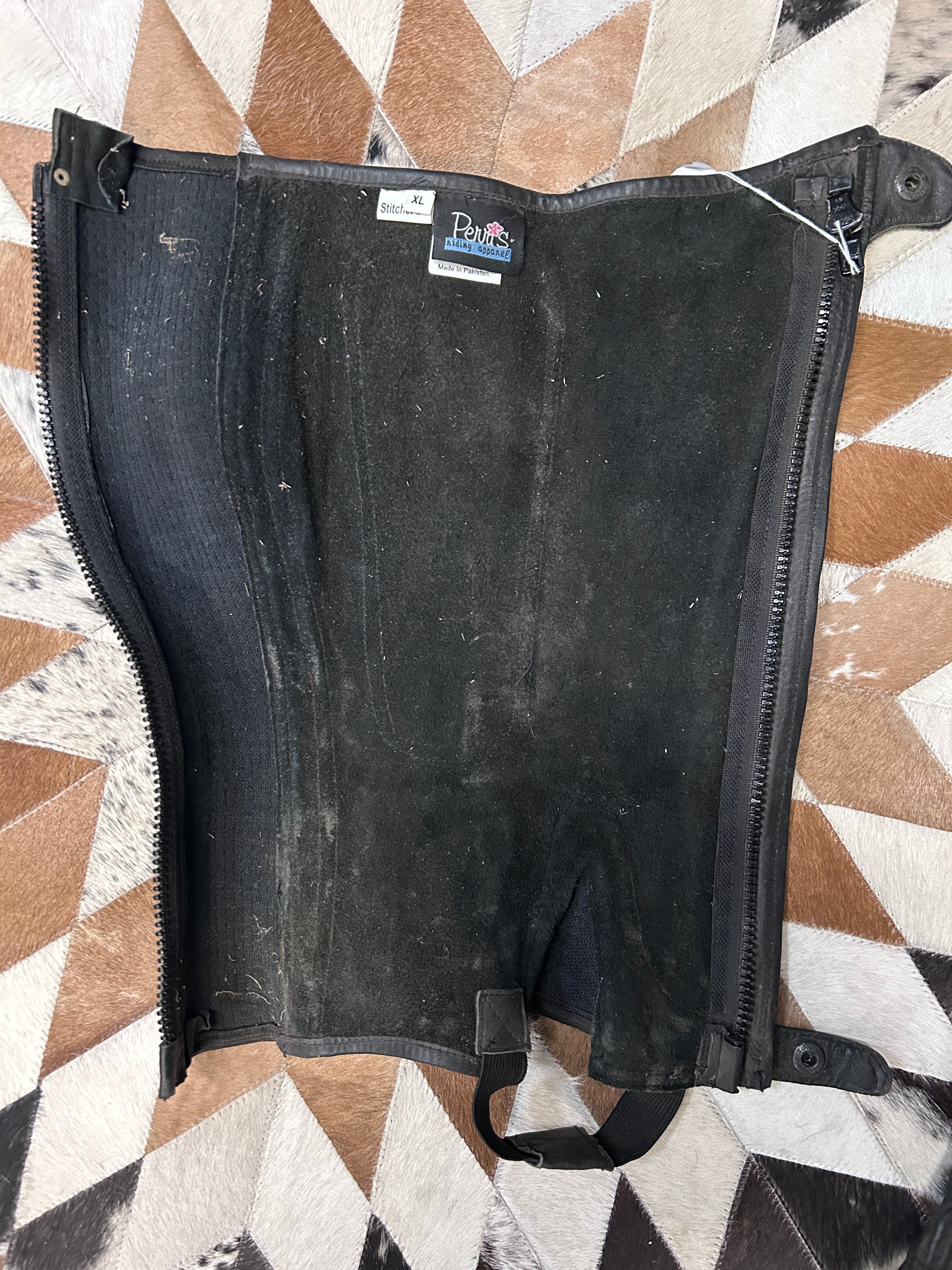 Leather Half Chaps Black XL-Half Chaps-Consignment-Evolution Equestrian Co.