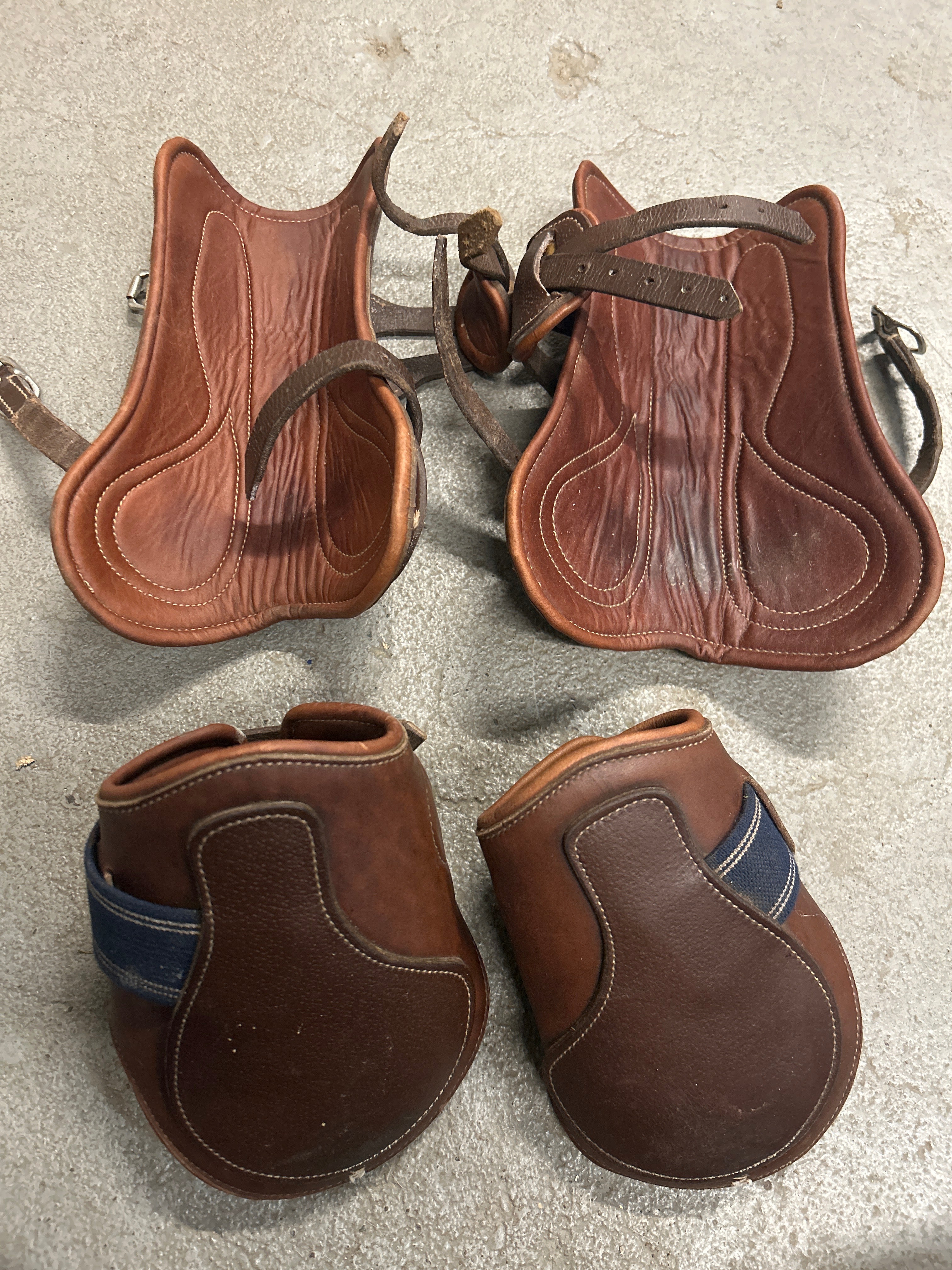 Leather Tendon Boots with Matching Hinds-Horse Boots-Consignment-Evolution Equestrian Co.