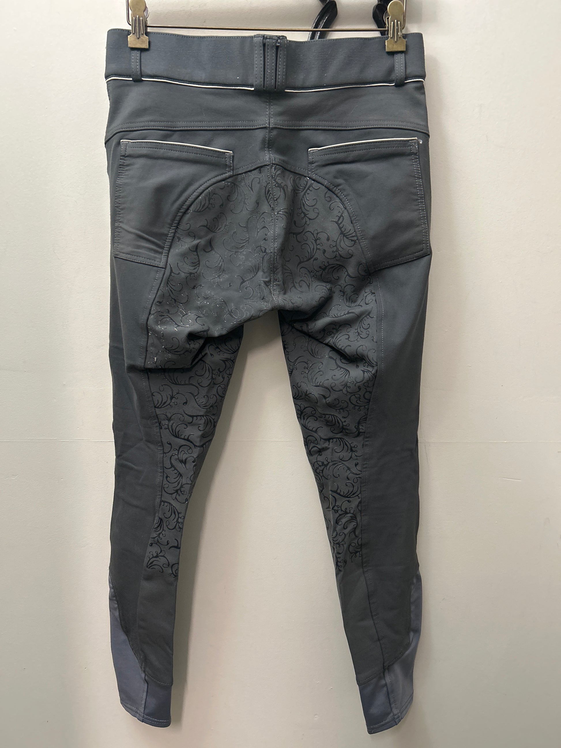 Leveza Grey Full Seat Breeches 30-Breeches-Consignment-Evolution Equestrian Co.