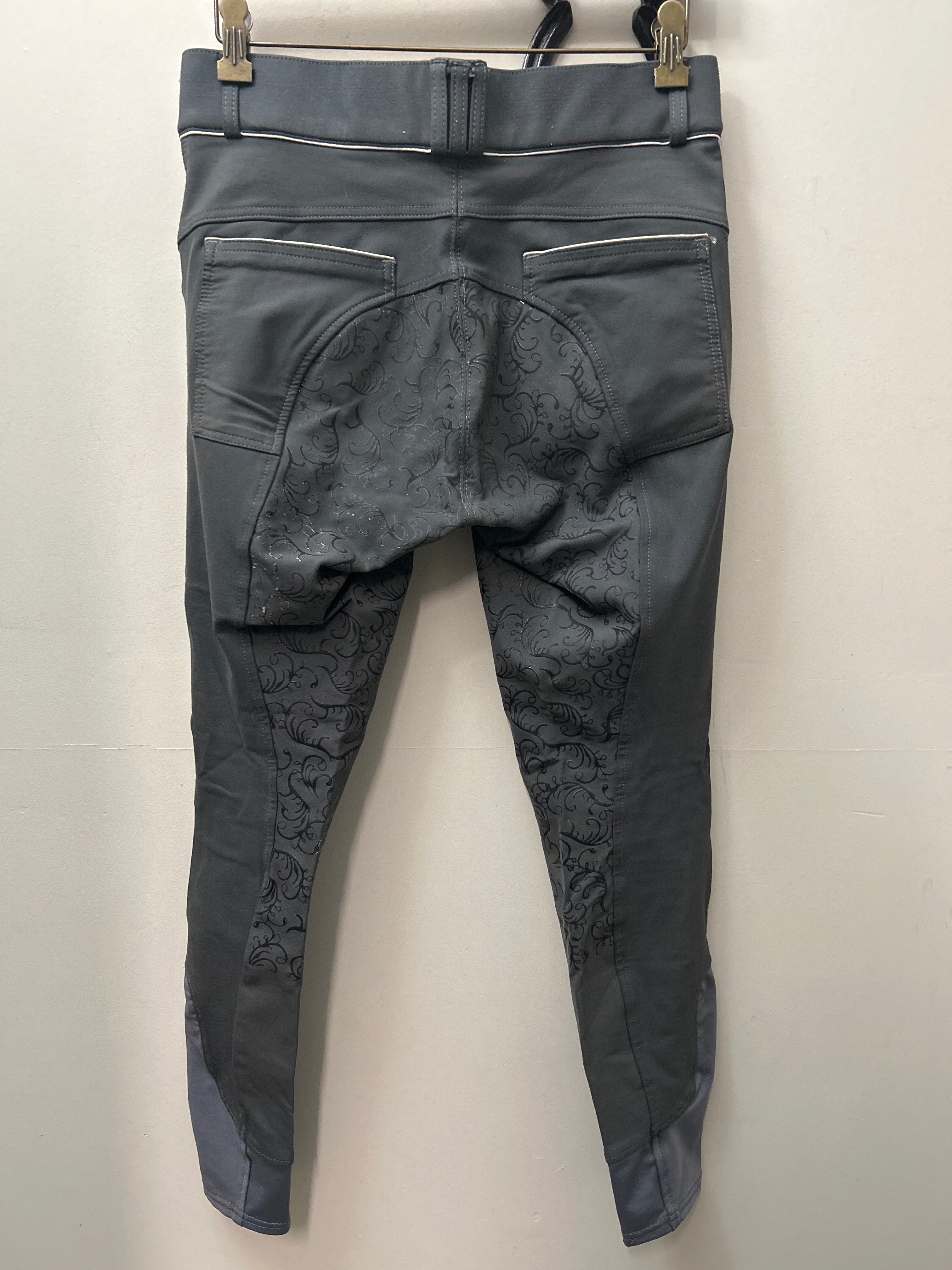 Leveza Grey Full Seat Breeches 30-Breeches-Consignment-Evolution Equestrian Co.
