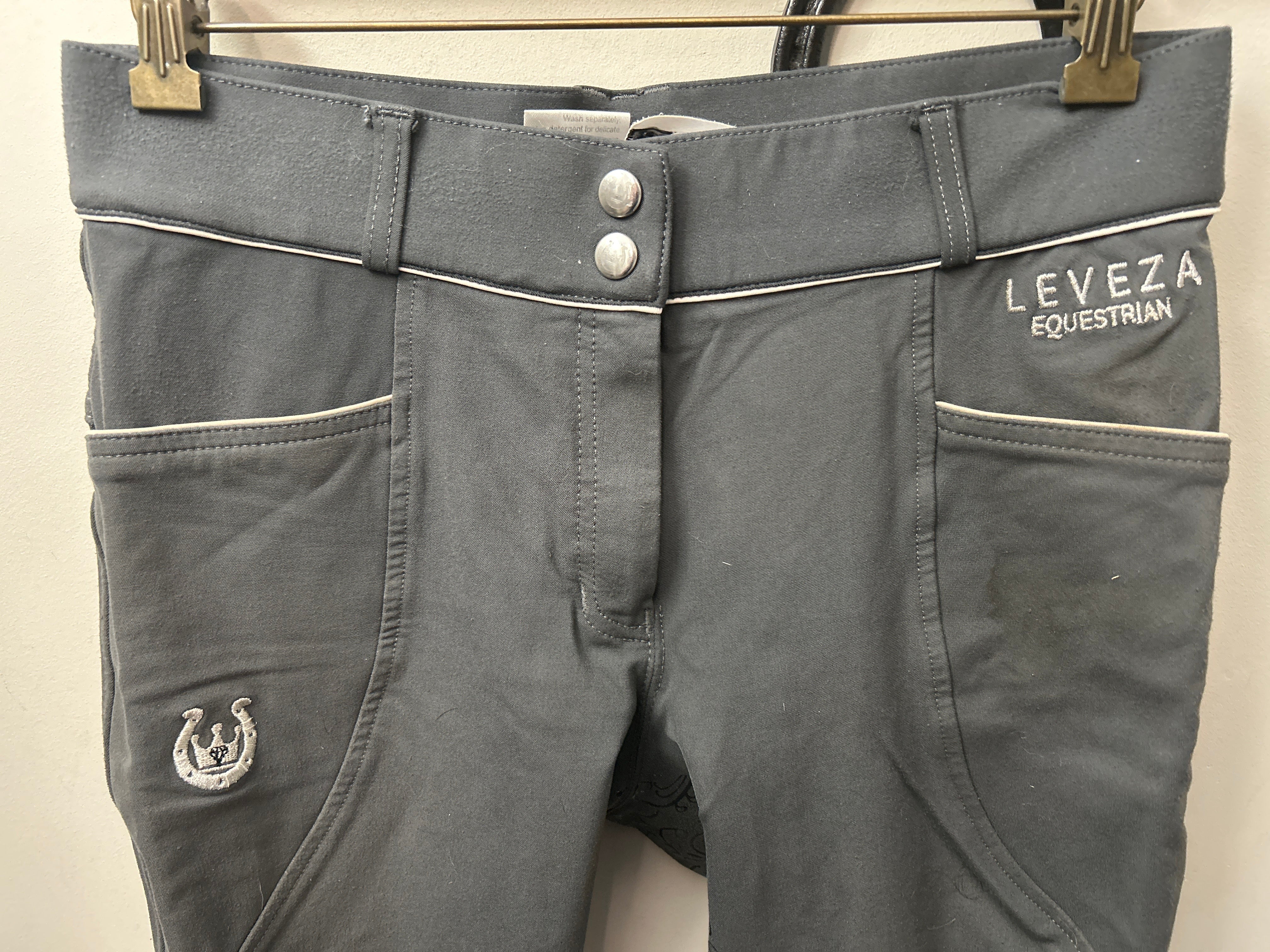 Leveza Grey Full Seat Breeches 30-Breeches-Consignment-Evolution Equestrian Co.