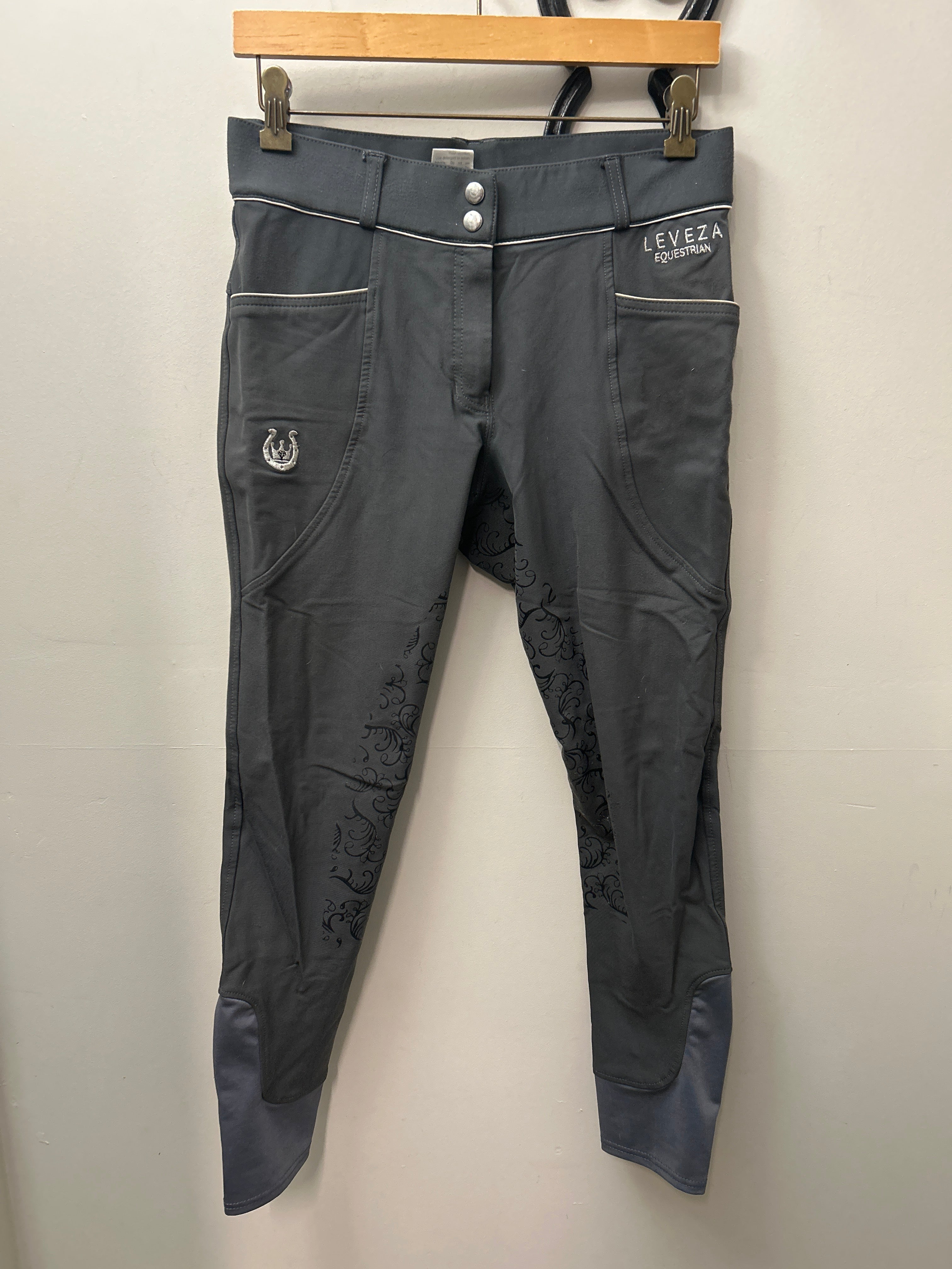 Leveza Grey Full Seat Breeches 30-Breeches-Consignment-Evolution Equestrian Co.
