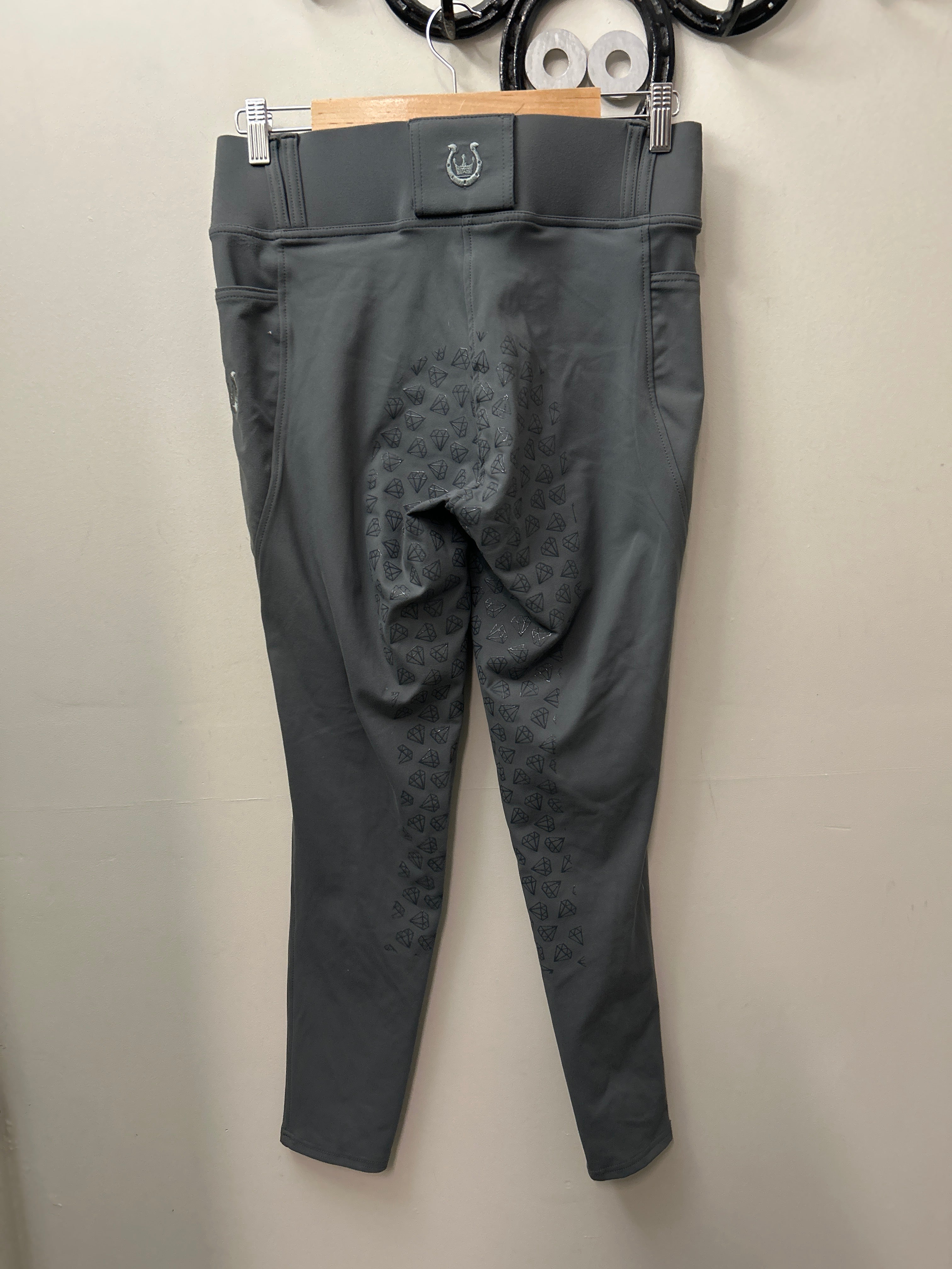 Leveza Grey Full Seat Riding Tights XL-Breeches-Consignment-Evolution Equestrian Co.