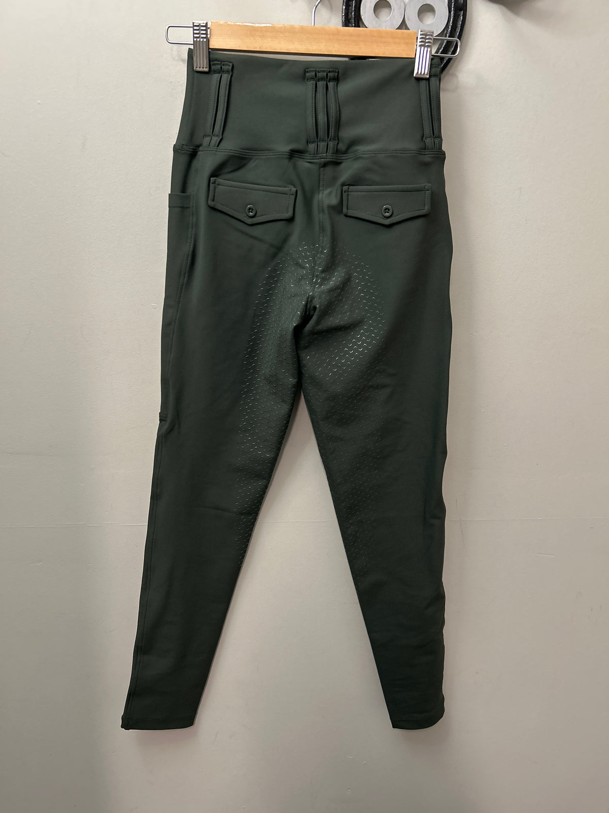 Leveza Serenata Riding Tights Green Small-Breeches-Consignment-Evolution Equestrian Co.