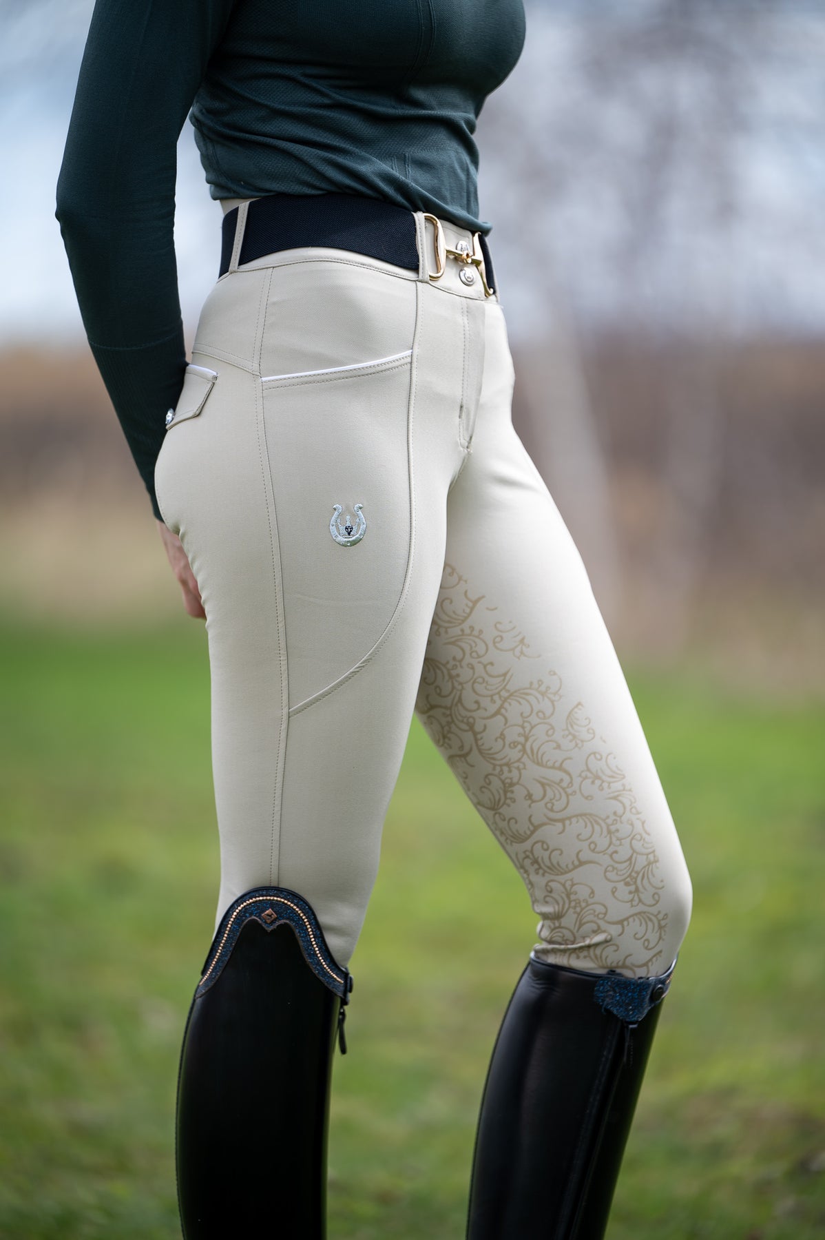 Leveza Tan Full Seat Breeches 38-Breeches-Consignment-Evolution Equestrian Co.