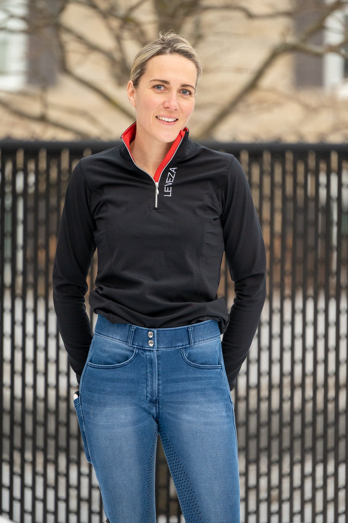 Leveza Winter Base Layer Shirt Black Large-Riding Shirts-Consignment-Evolution Equestrian Co.