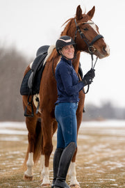 Leveza Winter Base Layer Shirt Navy Large-Riding Shirts-Consignment-Evolution Equestrian Co.