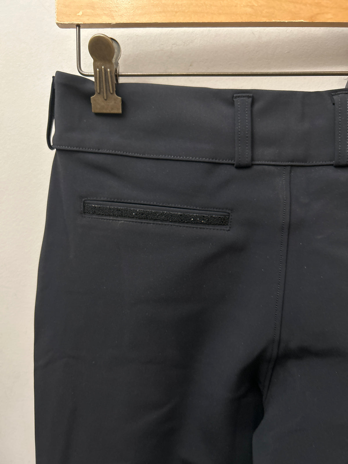 Liv Equestrian Maxim Black Knee Patch Breeches Medium-Breeches-Consignment-Evolution Equestrian Co.