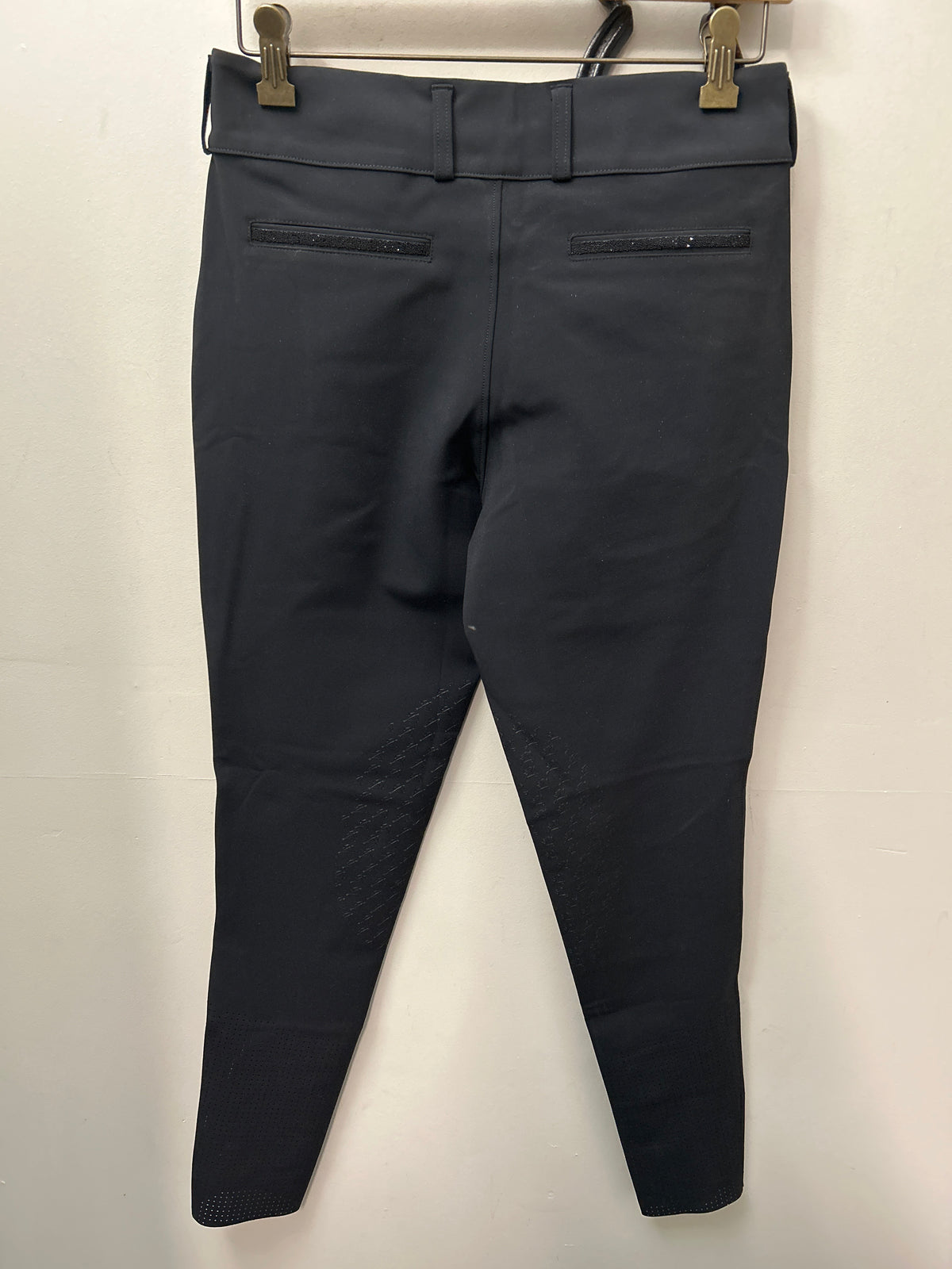 Liv Equestrian Maxim Black Knee Patch Breeches Medium-Breeches-Consignment-Evolution Equestrian Co.