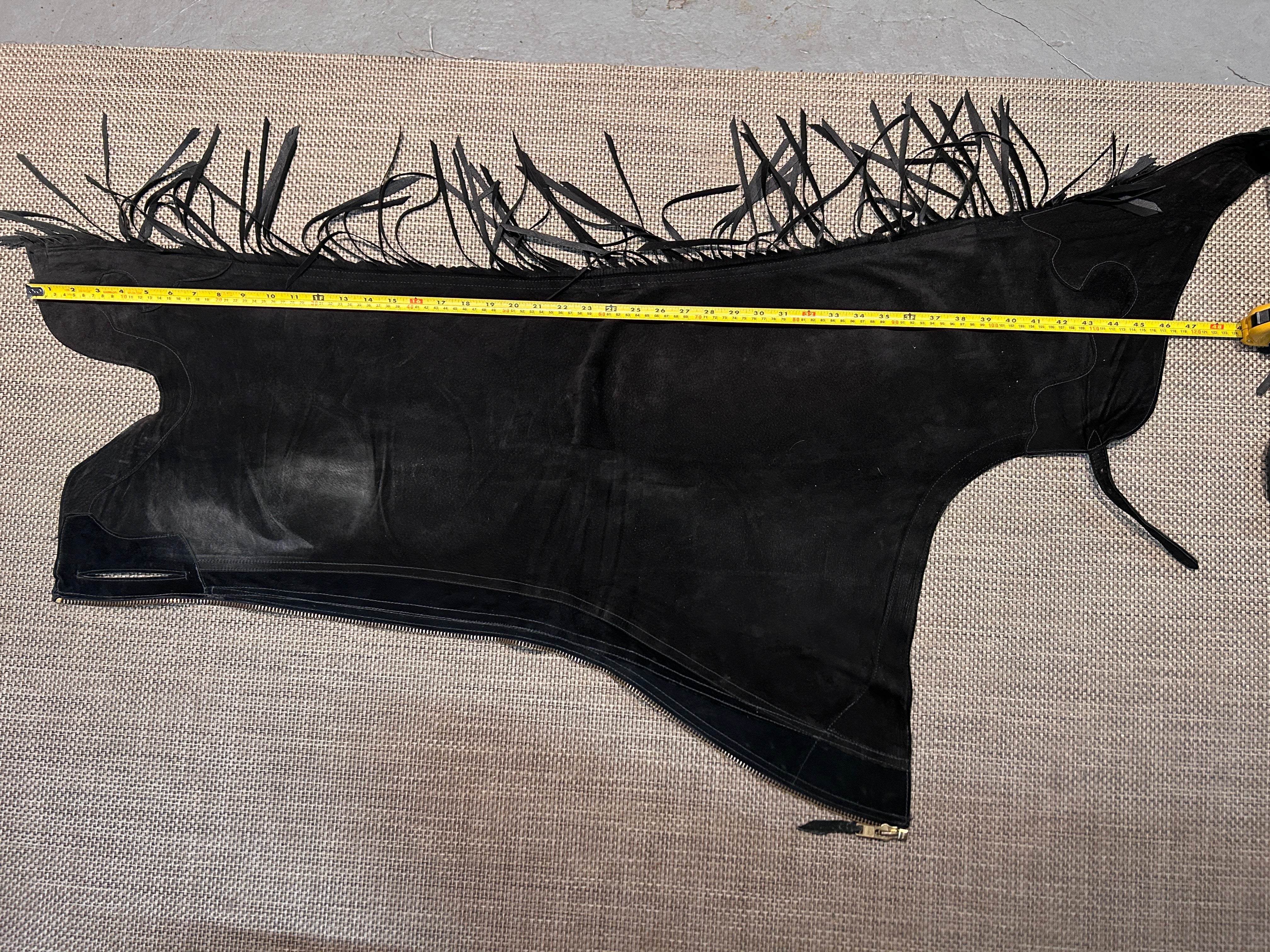 Lynn Saunders Black Suede Chaps Light-Weight-Chaps-Consignment-Evolution Equestrian Co.