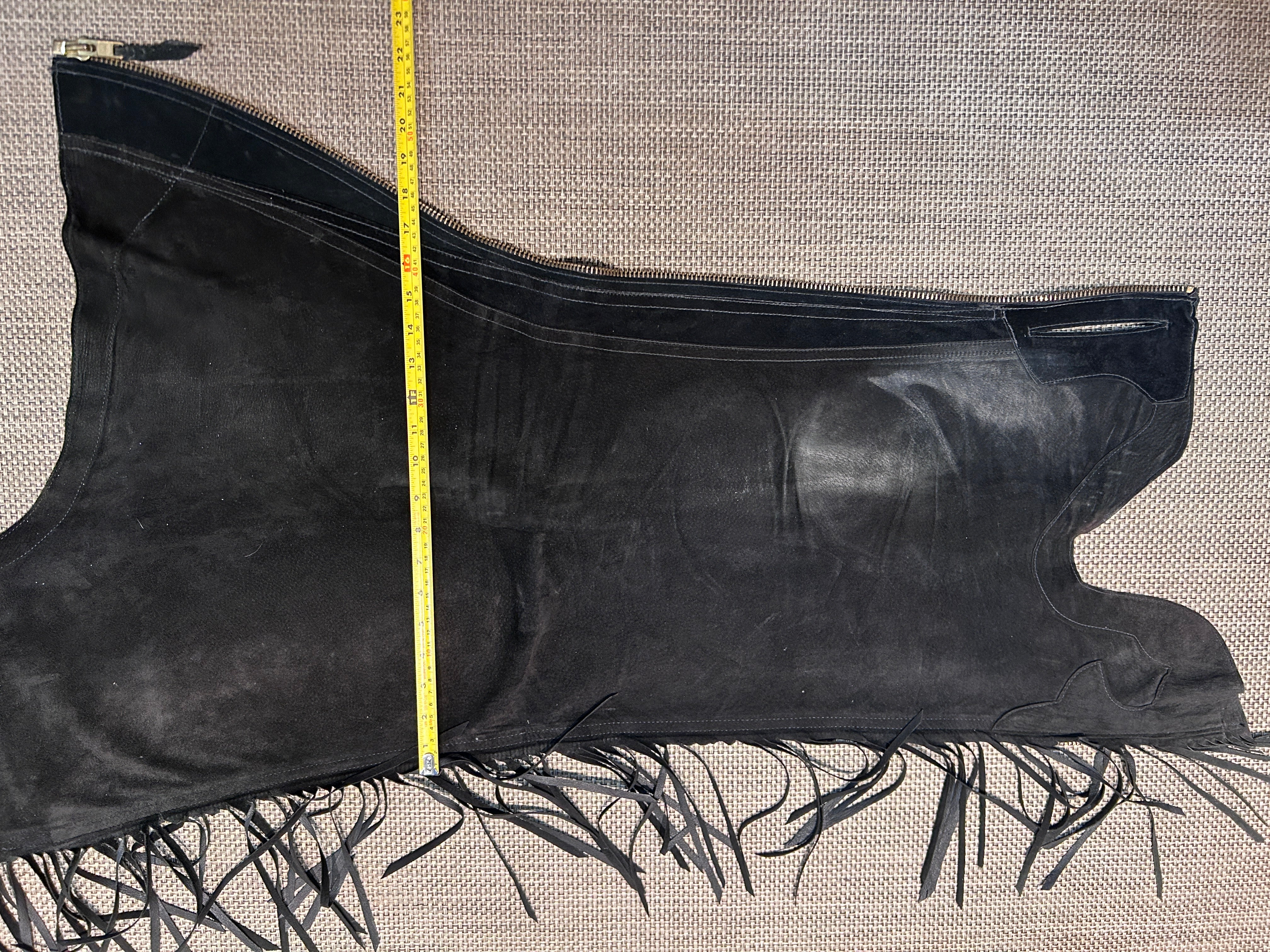 Lynn Saunders Black Suede Chaps Light-Weight-Chaps-Consignment-Evolution Equestrian Co.